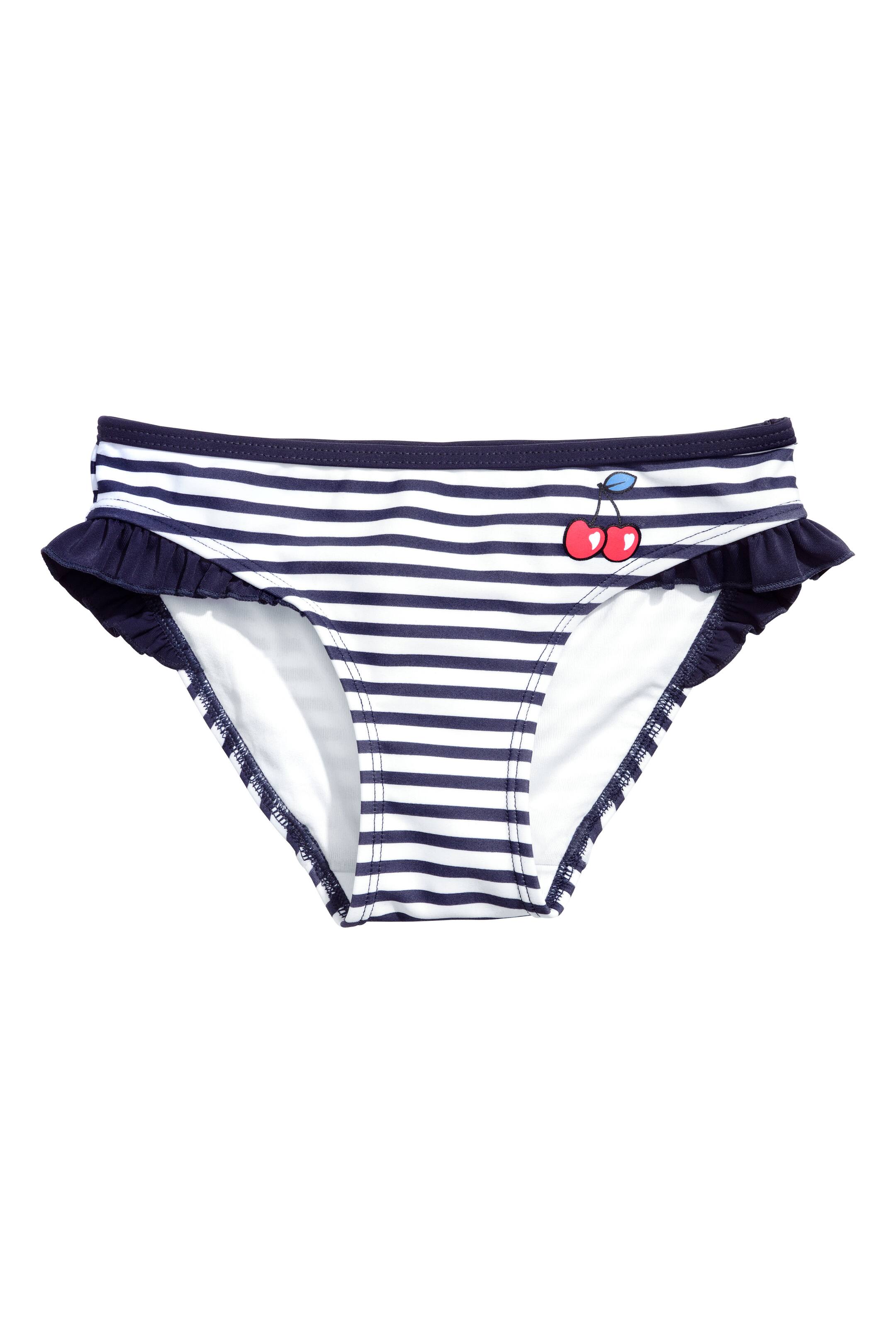 Agrandir l'image: Maillot de bain deux pièces - Blanc/bleu foncé/rayé - ENFANT | H&M FR 1