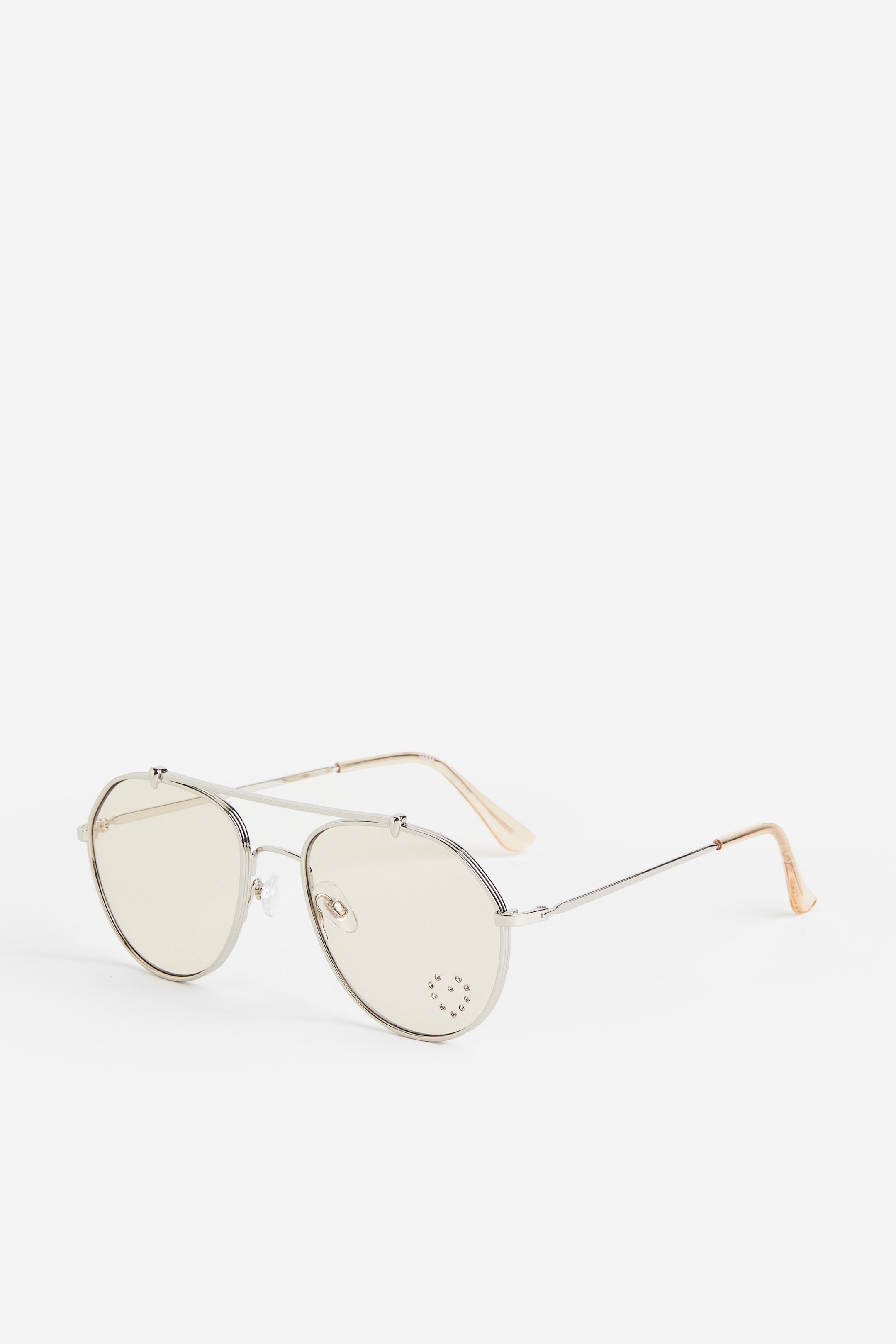 View larger image: Aviator-style sunglasses - Silver-coloured/Beige - Ladies | H&M HK 1
