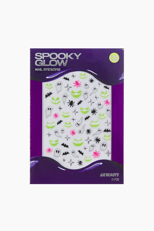 Spooky 3D nail stickers - Halloween/Green/Pink - 1