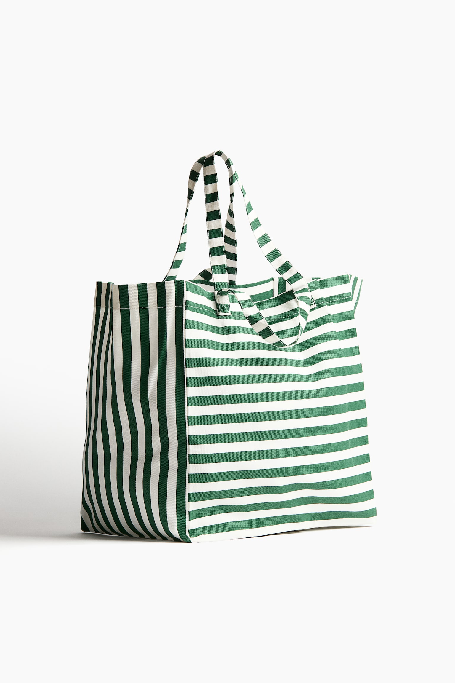 Cotton canvas beach bag - Green/Striped/Blue/Striped/Brown/White striped/Yellow/Striped/Beige/Striped - 4