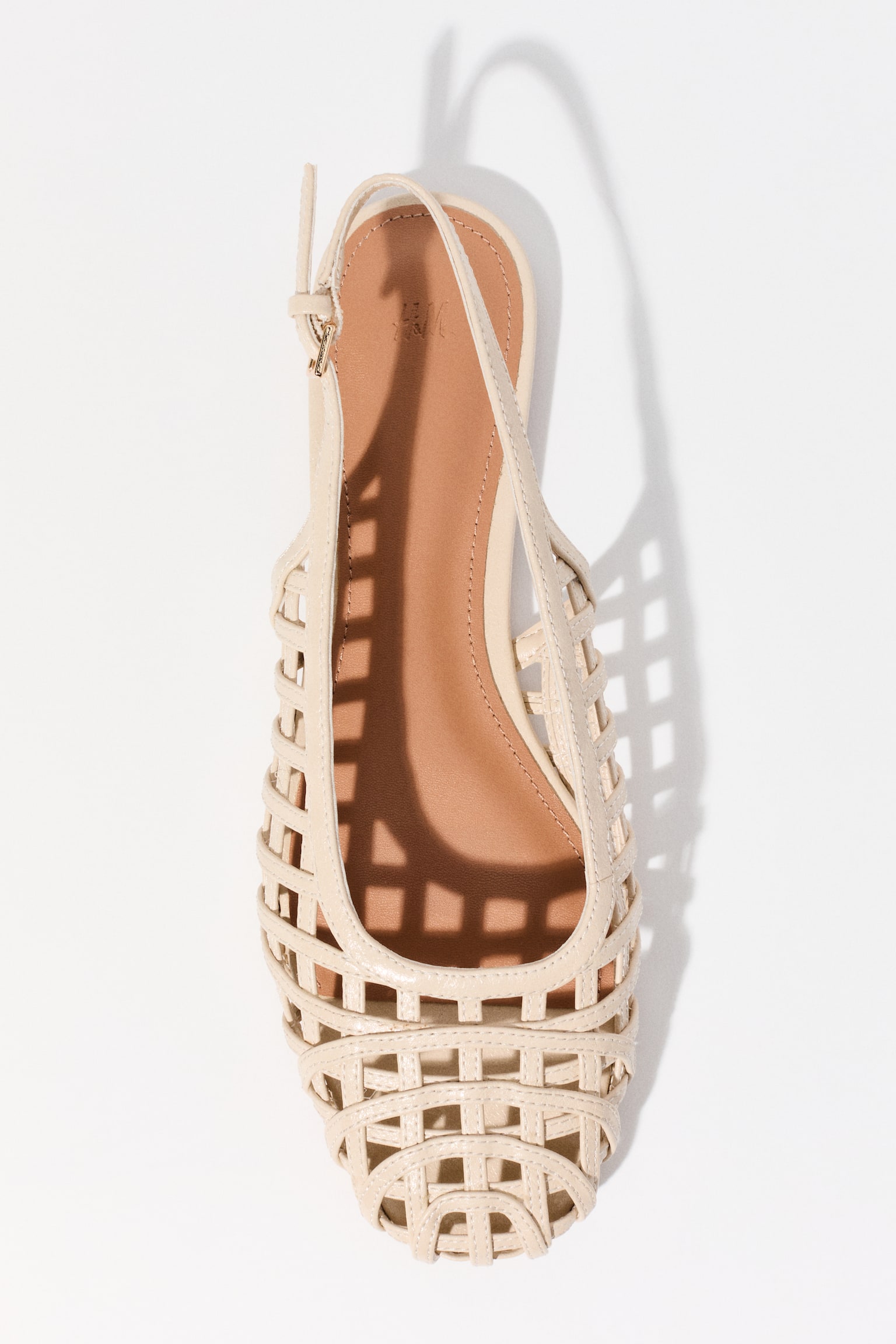 Braided-look slingbacks - Light beige/Brown/Beige - 1