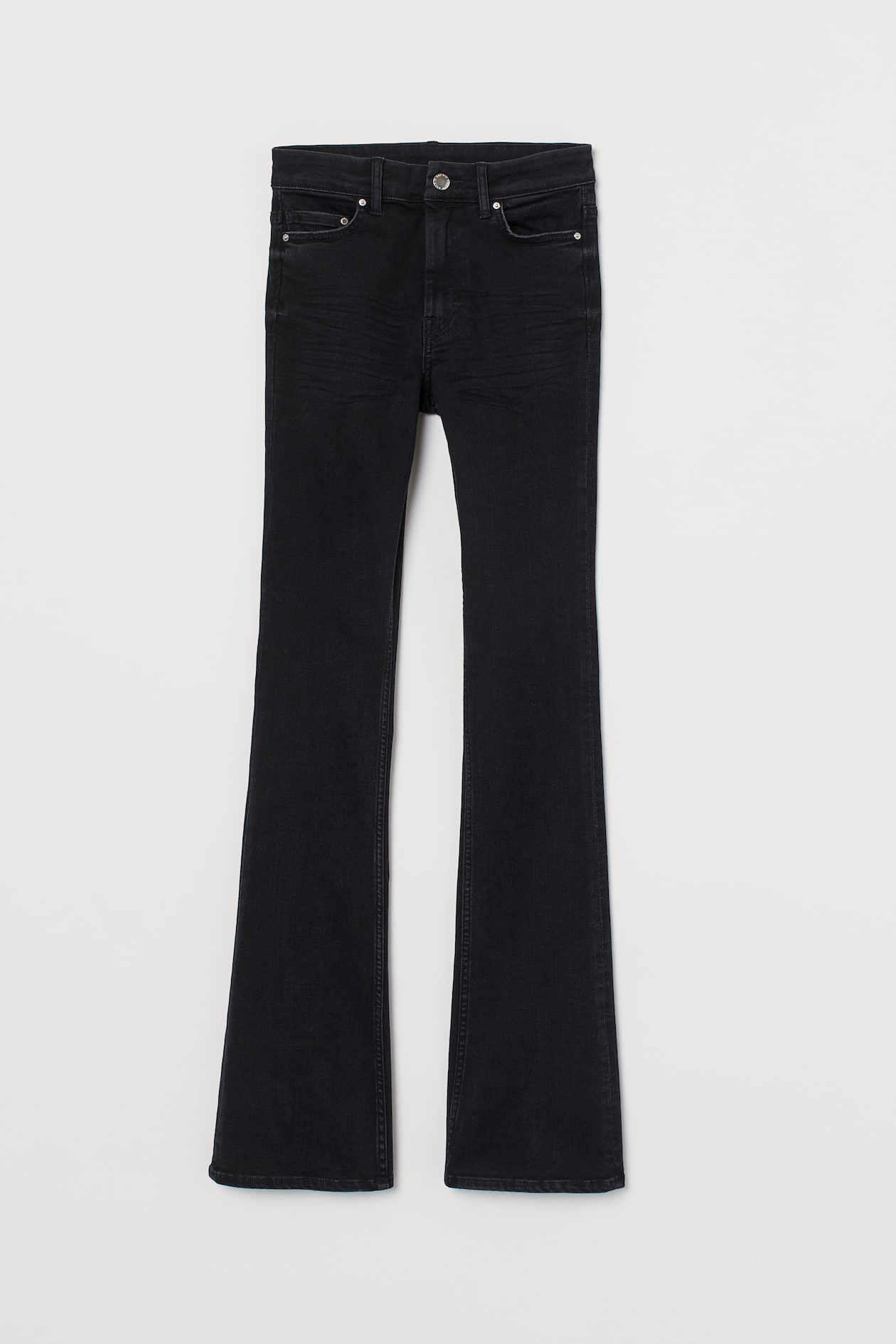 Flared High Waist Jeans - High waist - Long - Black - Ladies | H&M US