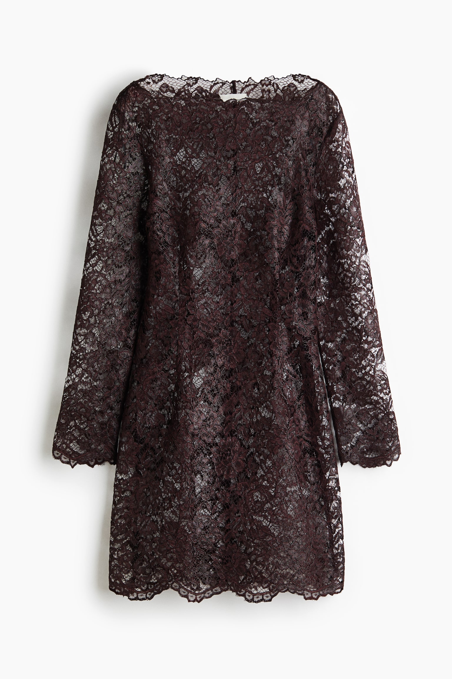 Женское платье H&M Boat-Neck Lace, цвет: Тёмный фиолетовый