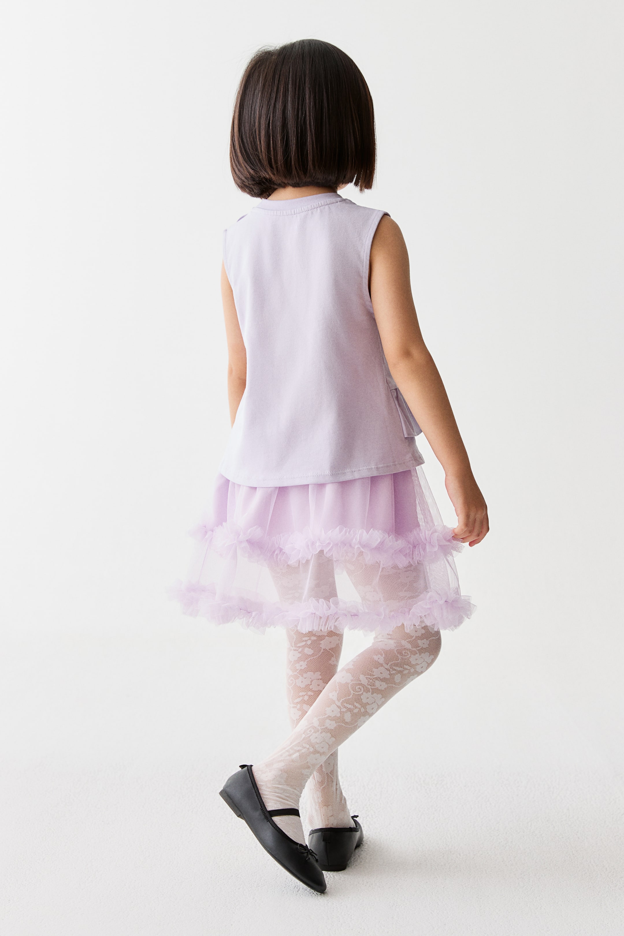 View larger image: Frill-trimmed cotton top - Light purple - Kids | H&M SG 4