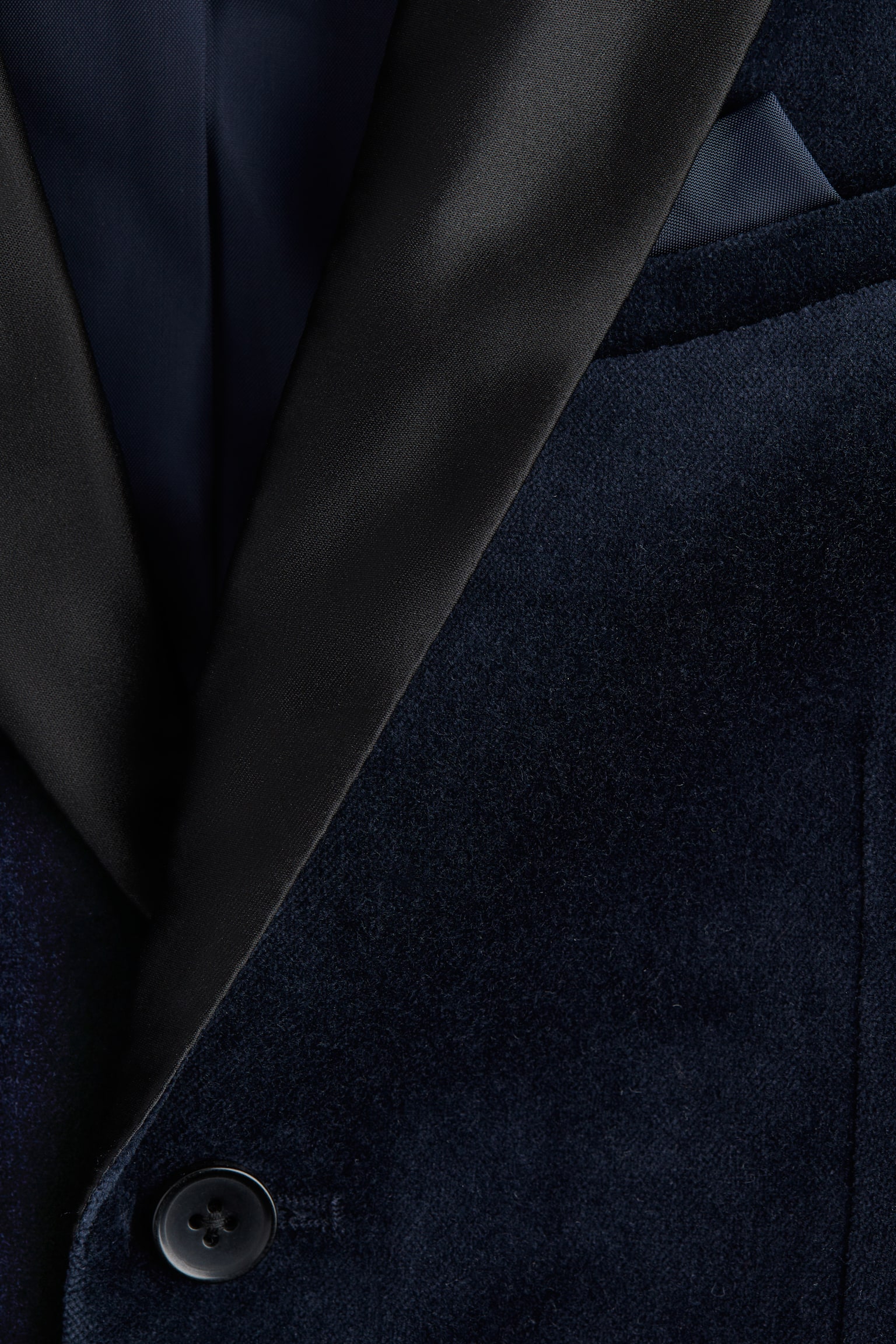 Velvet tuxedo jacket - Navy blue - 4