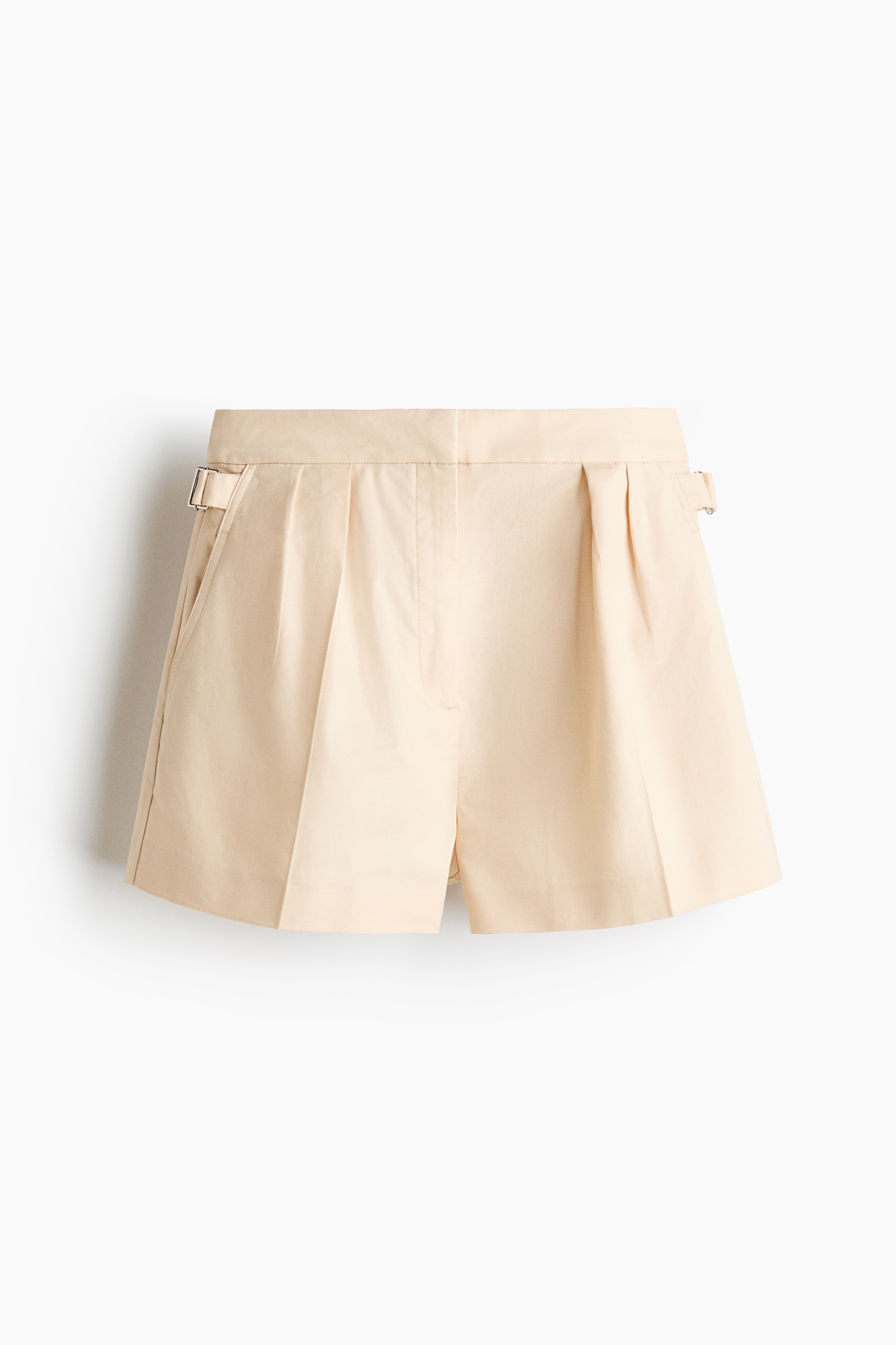 Linen-Blend Shorts - Cream