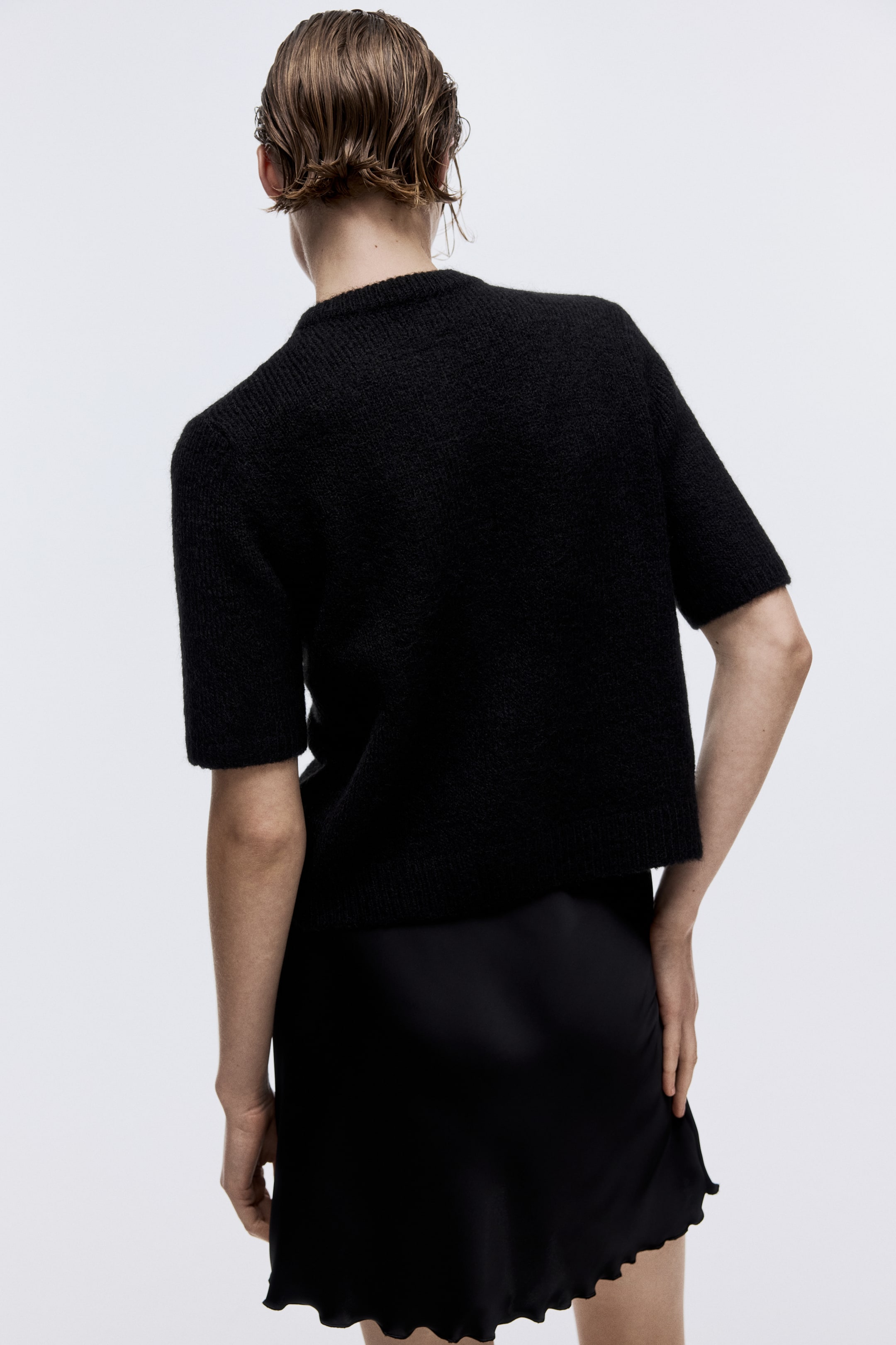 View larger image: Bow-Detail Knit Cardigan - Black - Ladies | H&M US 4