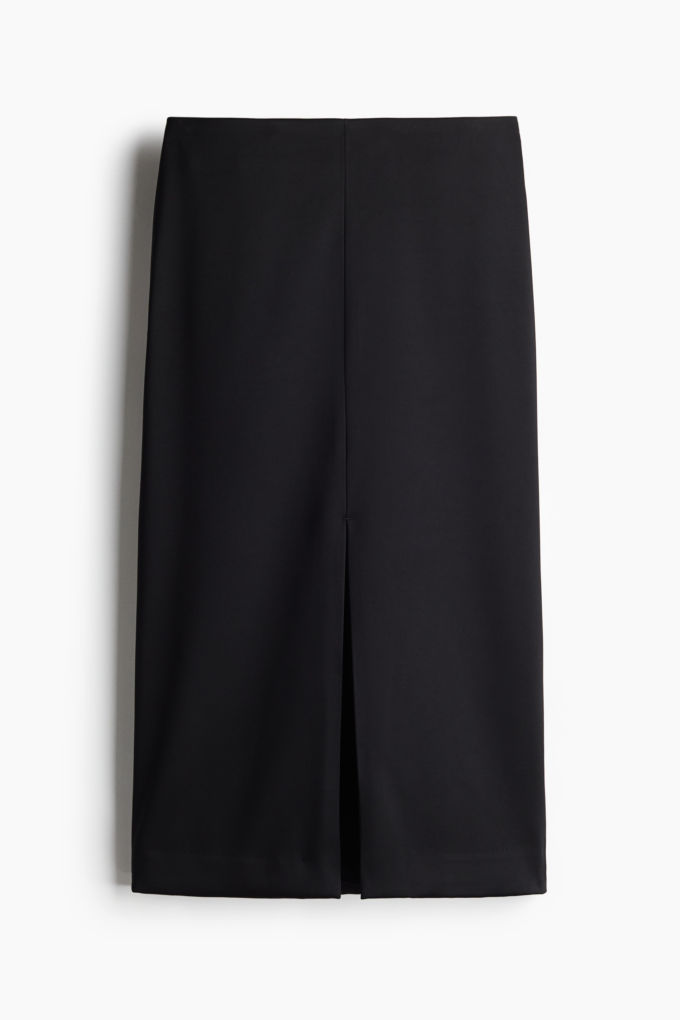 Ladies - Black Satin midi skirt - Size: 6  - H&M