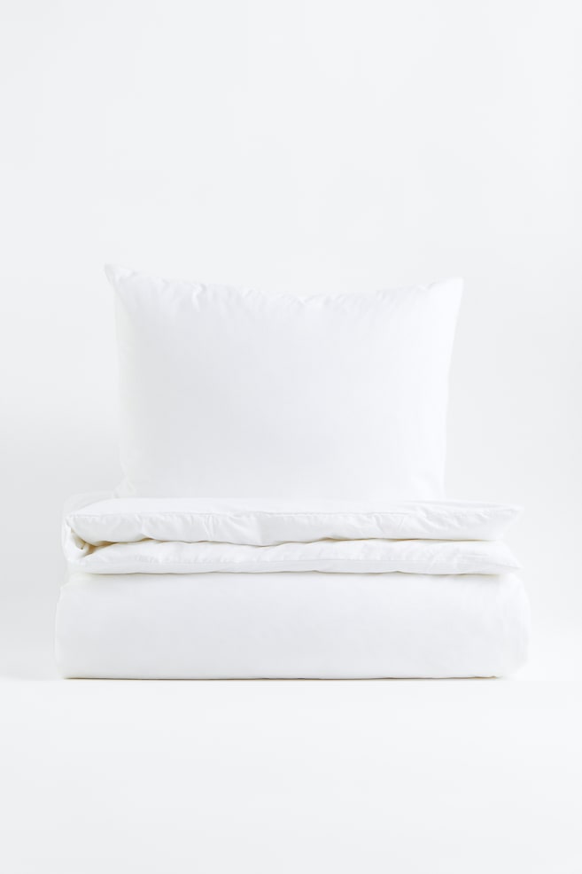 Enkelt sengesett i bomull - Hvit/Salvie-grønn/Dueblå/Mørk beige/dc/dc - 1