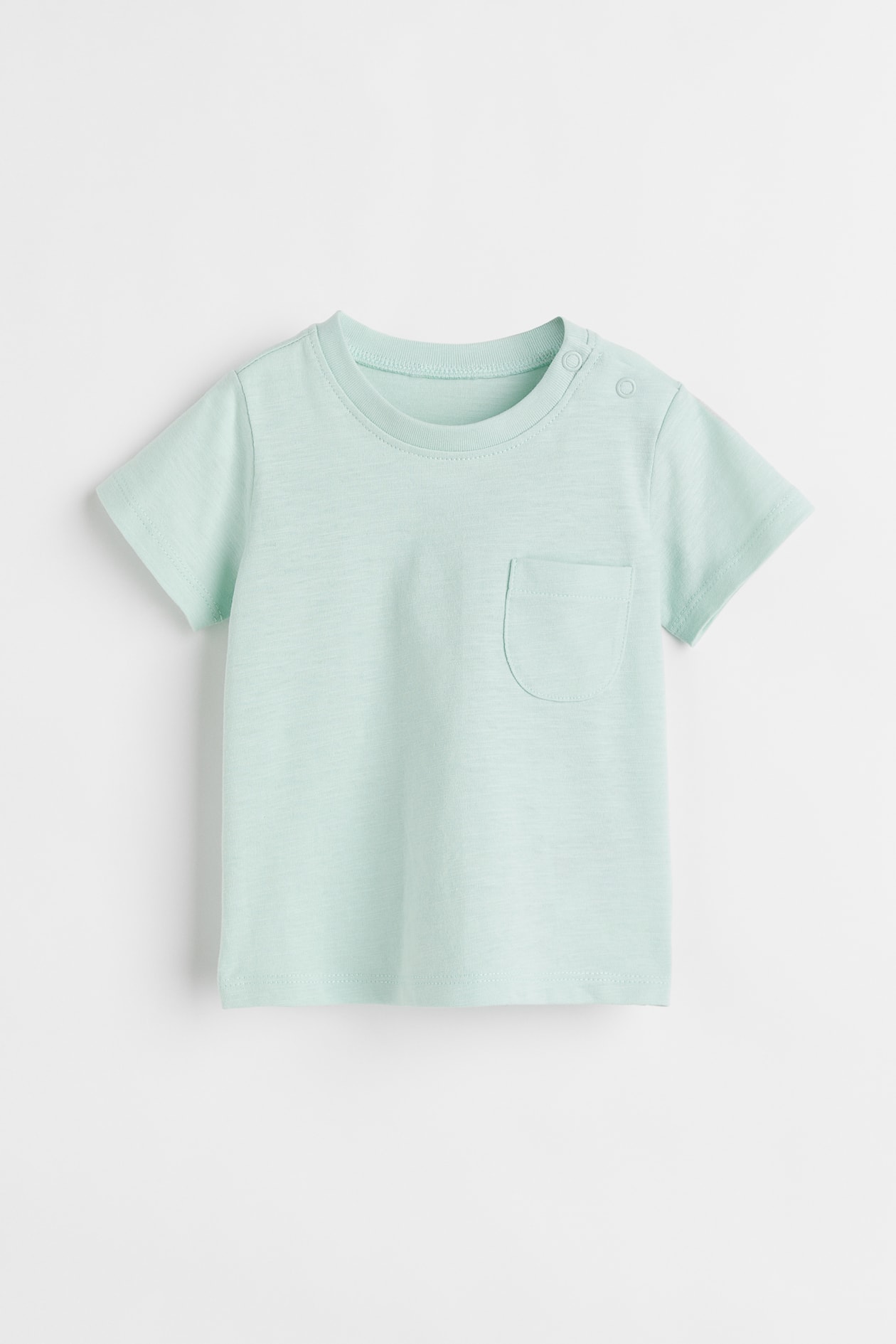 Cotton Jersey T-shirt - Round Neck - Short sleeve - Mint green - Kids ...