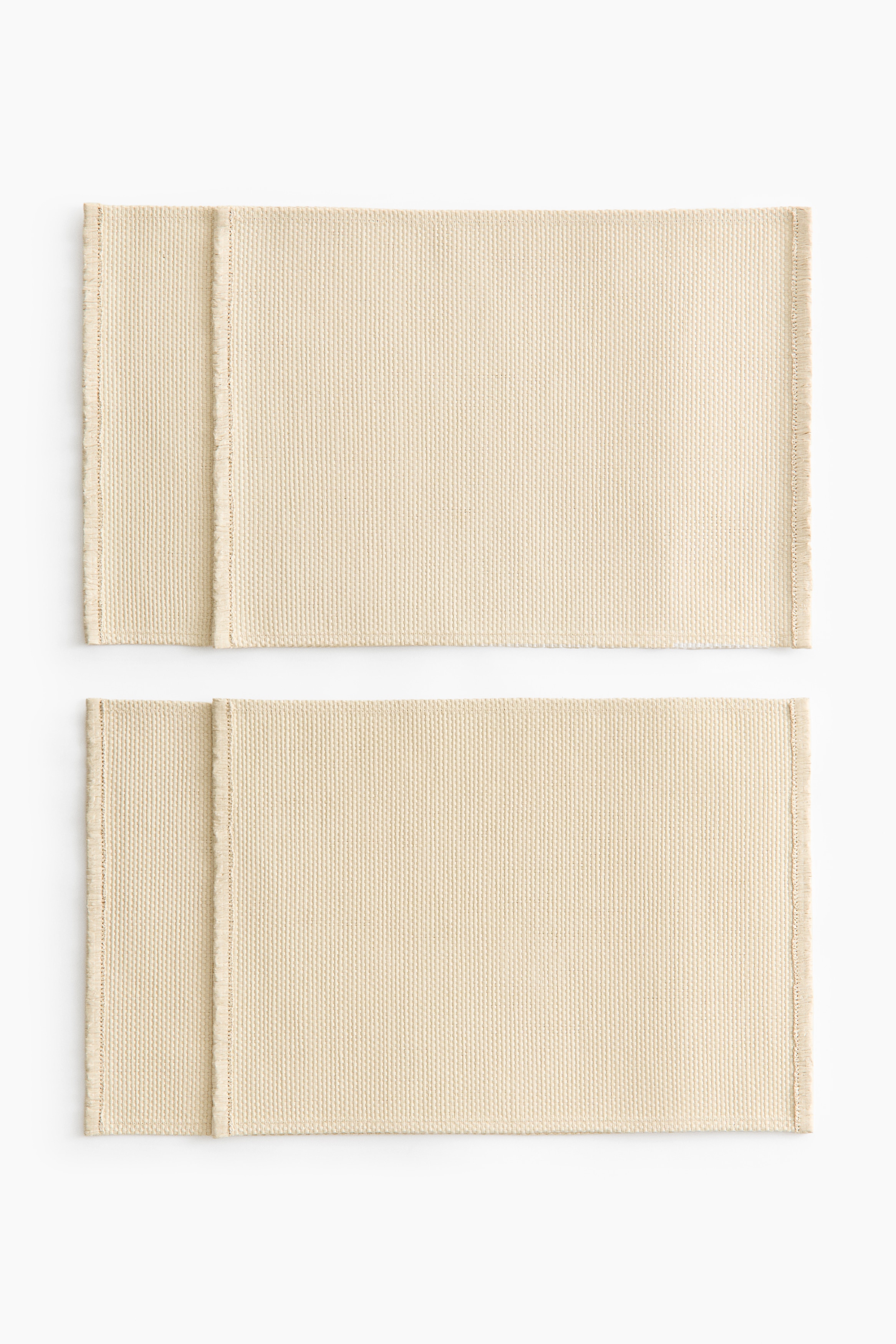 4-Pack Straw Placemats - Light beige