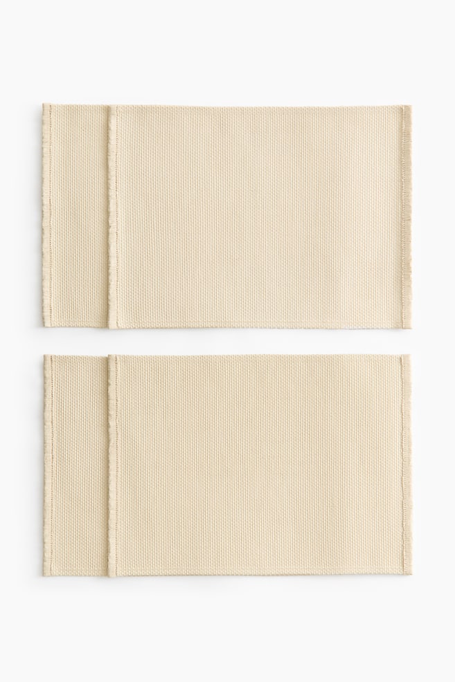 Lot de 4 sets de table en paille - Beige clair - 1