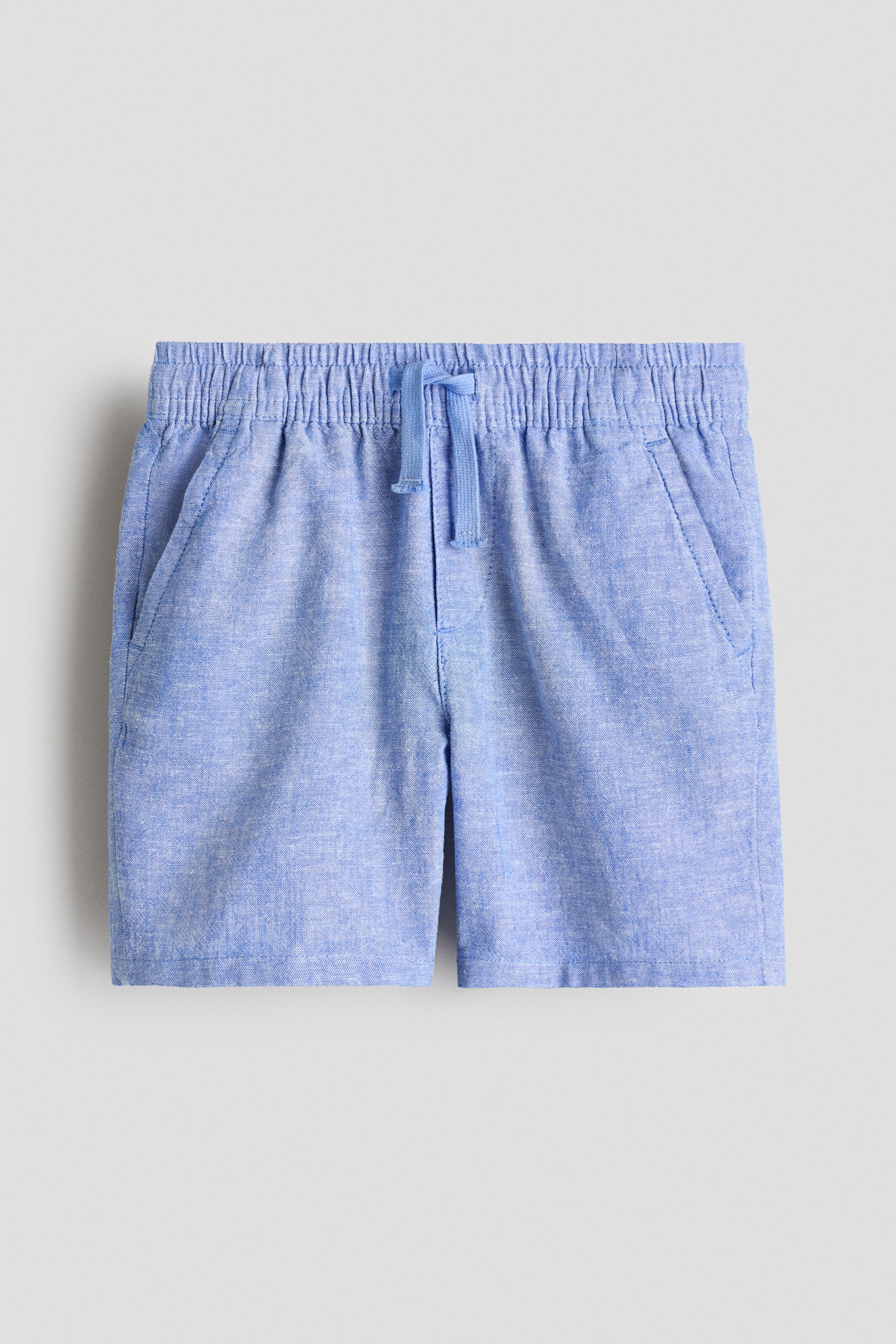 View larger image: Linen-blend drawstring shorts - Blue - Kids | H&M 1