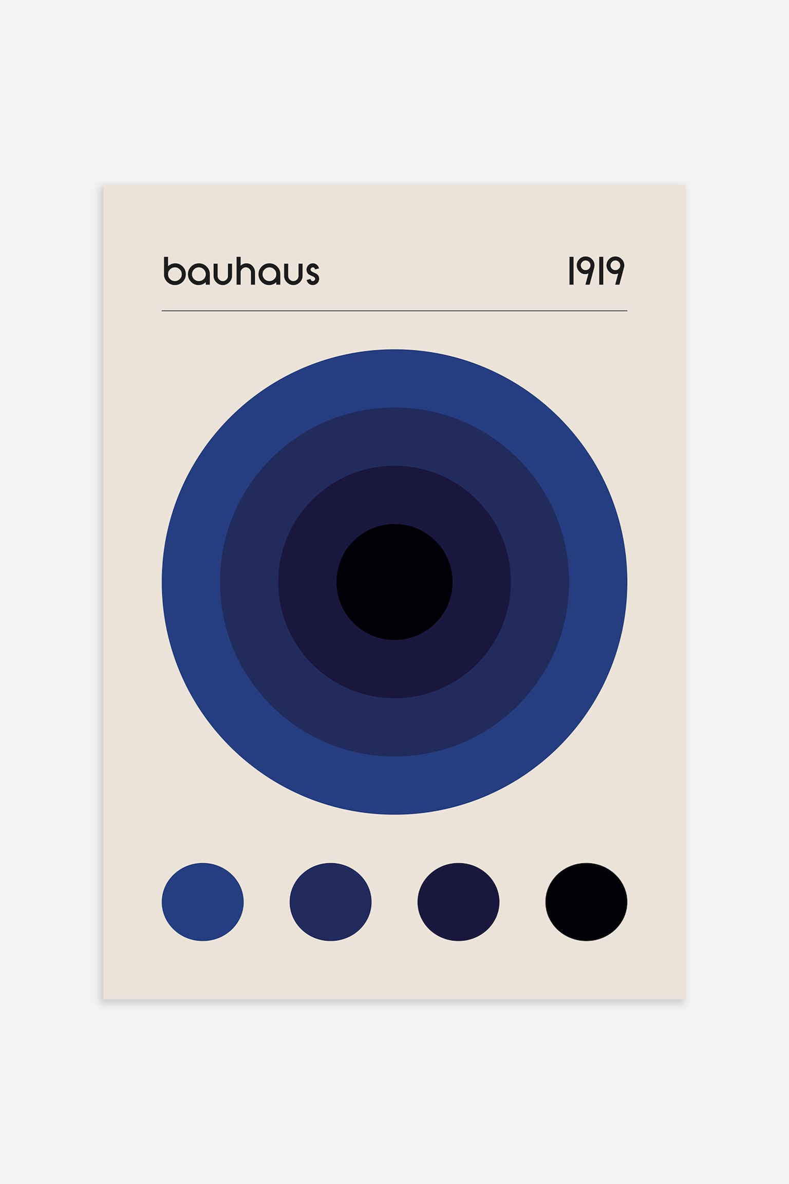 Bauhaus Blue Poster - Blå/beige - 1