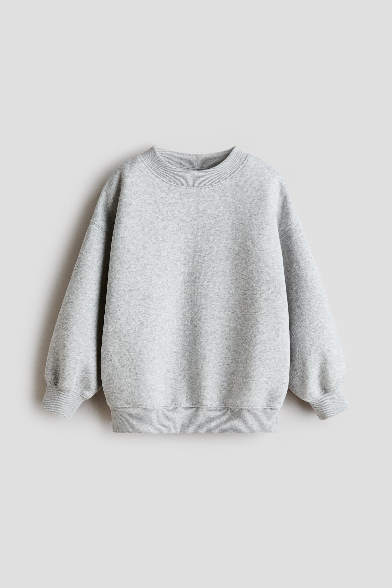 Sweatshirt med borstad insida - Ljusgråmelerad/Marinblå/Brun/Beige/Dimblå