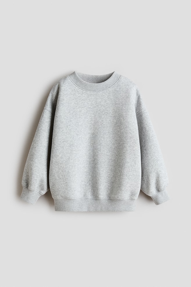 Brushed-Inside Sweatshirt - Light gray melange/Dusty blue/Navy blue/Dark red/Beige/Brown/Green - 1