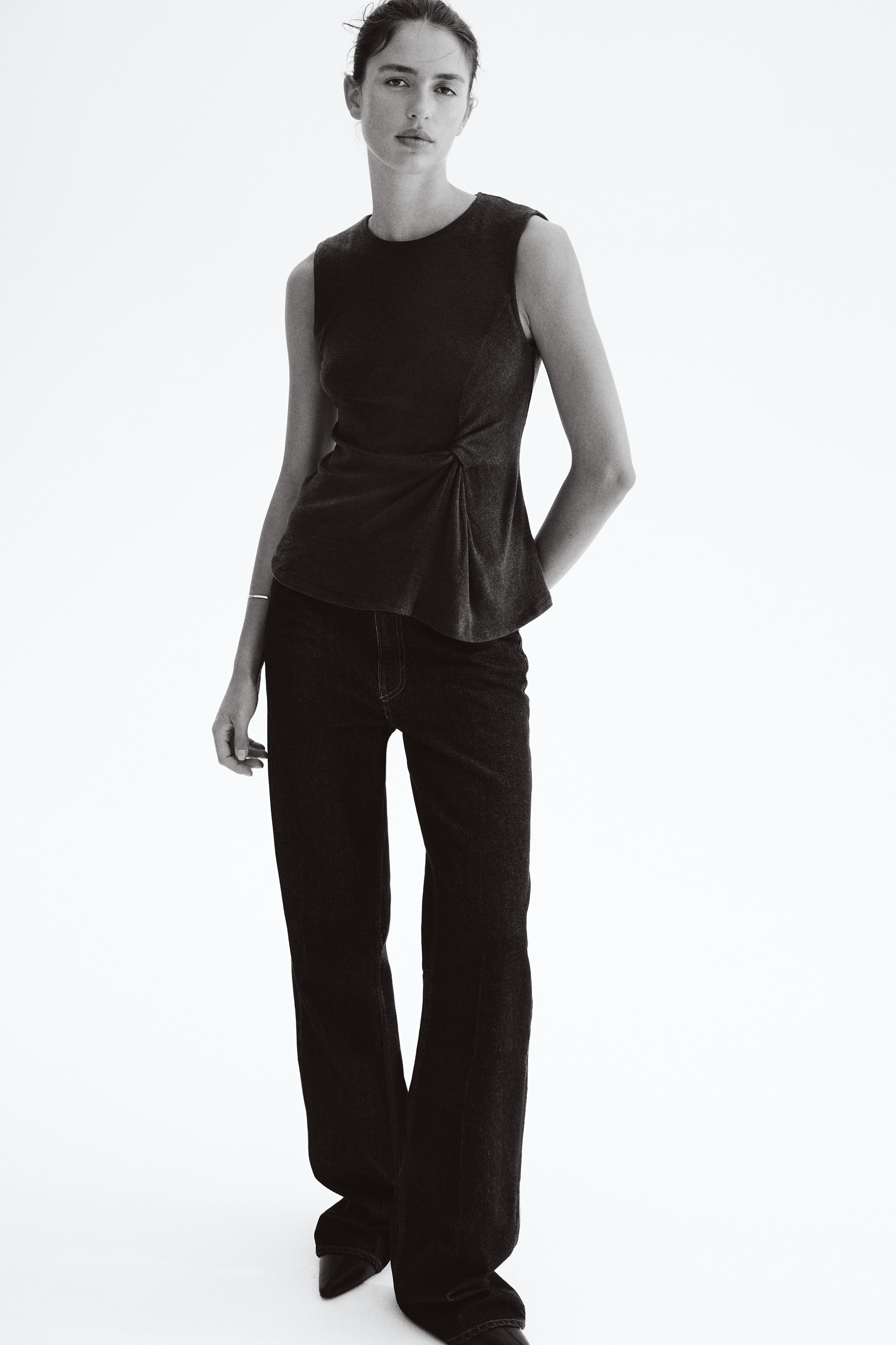 Women's Dark gray melange Twist-Detail Tank Top | H&M CA