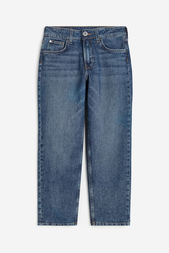 Relaxed Fit Lined Jeans - Dunkles Denimblau/Dunkelgrau - 1