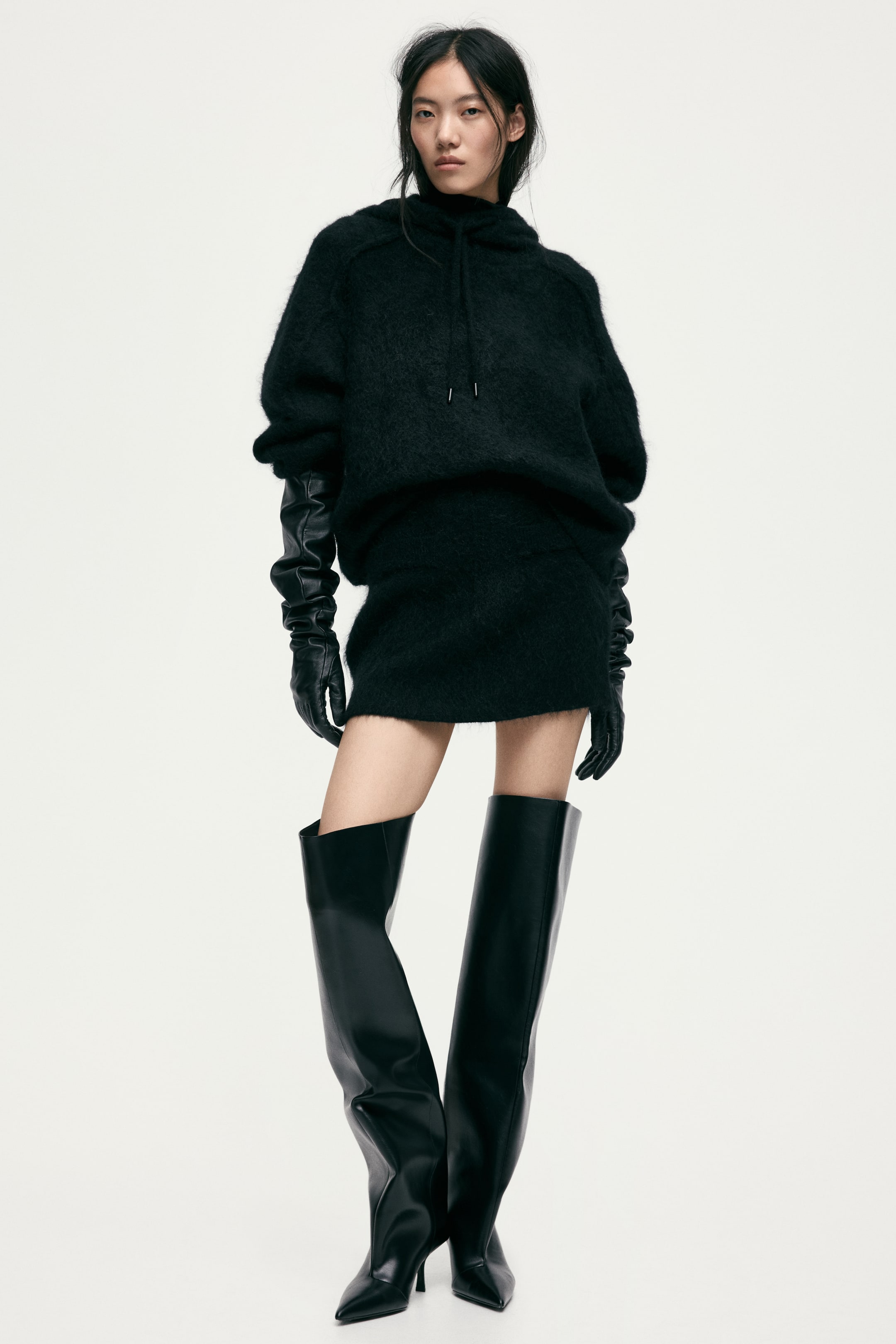 View larger image: Mohair-blend hoodie - Black - Ladies | H&M 3