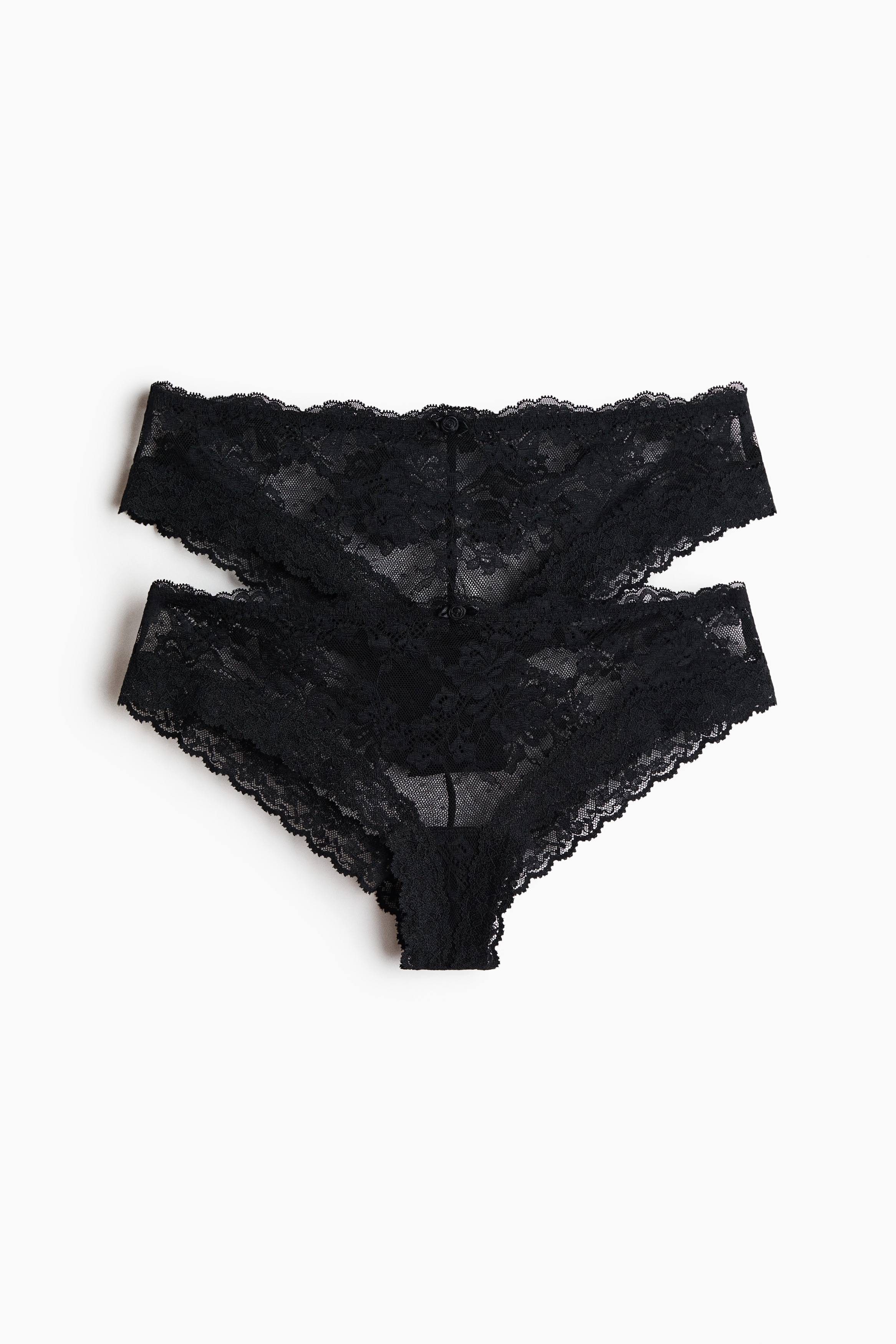 2-pack lace Brazilian briefs - Black/Dark red