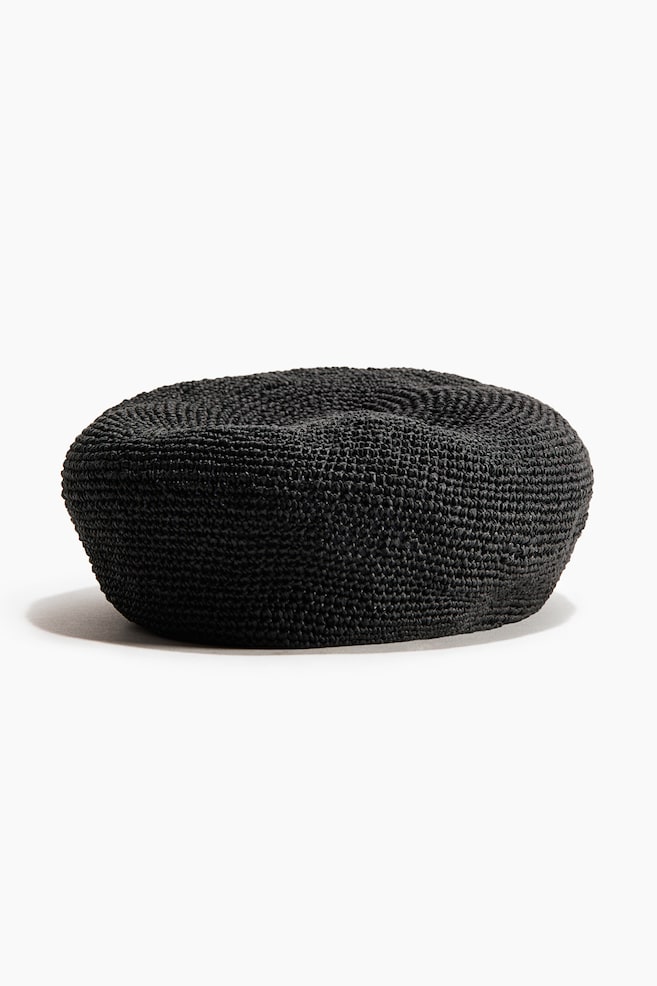 Béret en paille - Noir/Beige foncé - 1