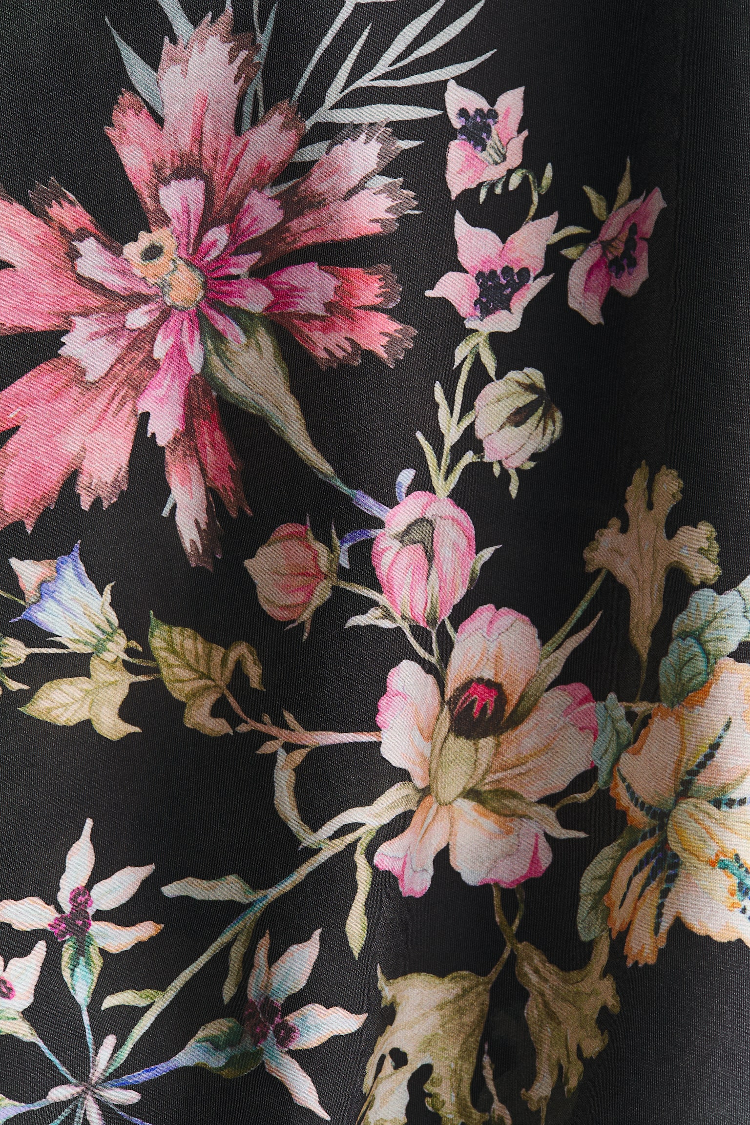 Loose-fit maxi skirt - Black/Floral - 4