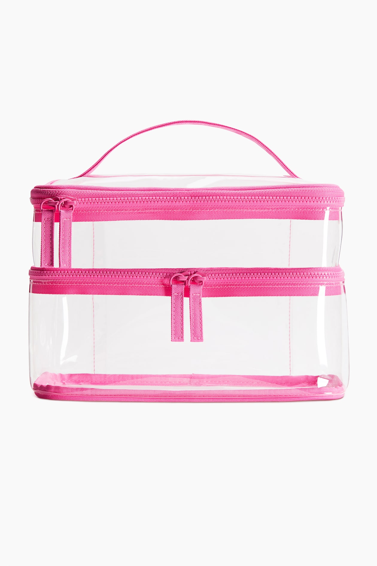 Large Two-tiered Toiletry Bag Pink/transparent Beauty all H&M US