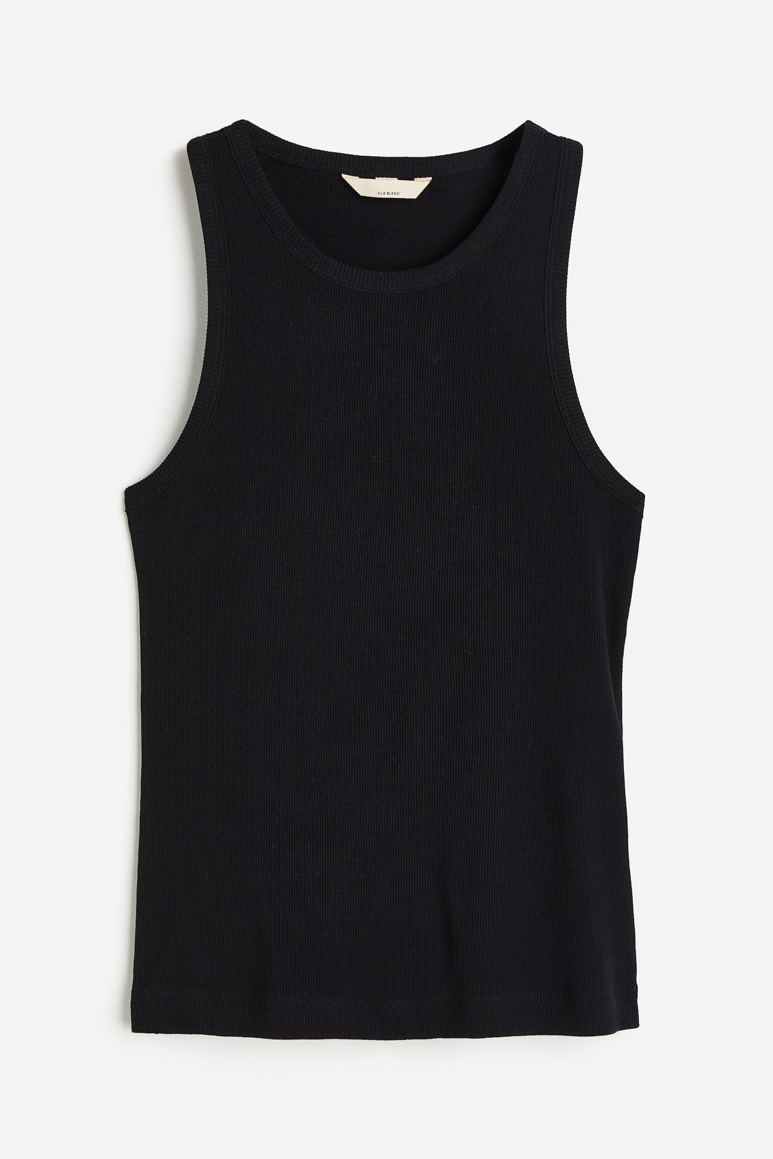 Silk-blend vest top - Black/White - 2