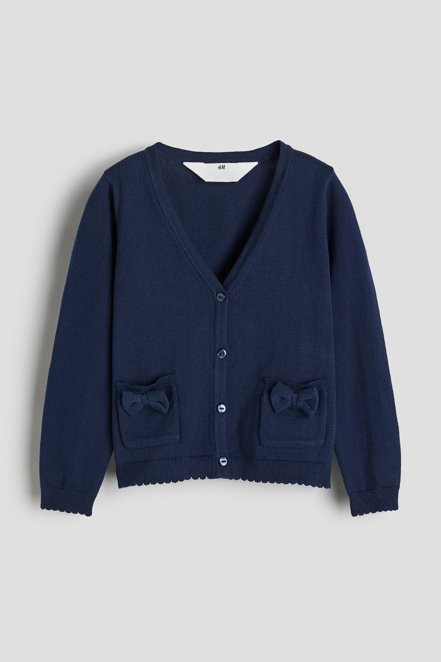 Cotton school cardigan - Navy blue/Dark grey/Bright red/Dark green - 2