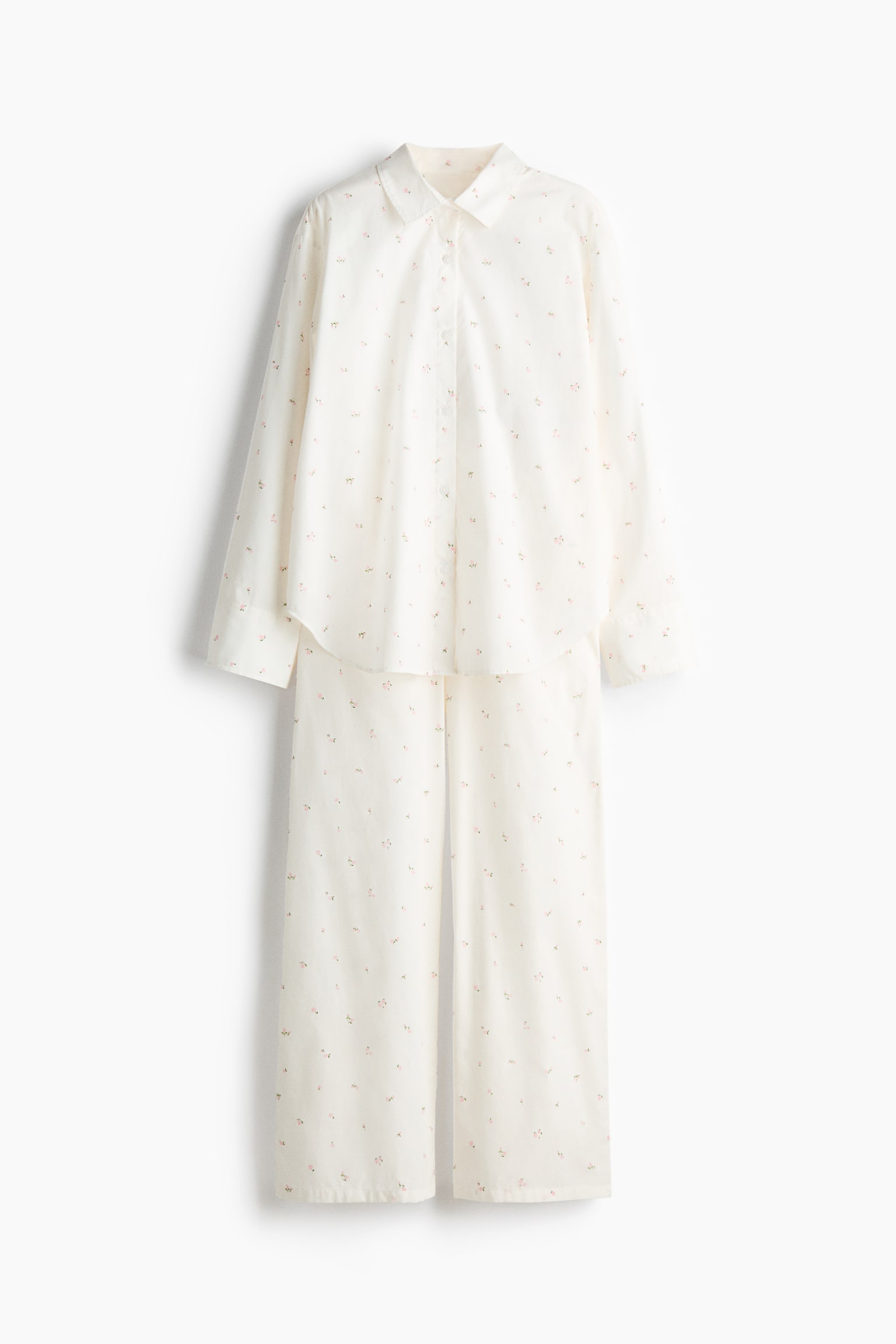 Cotton pyjamas - White/Pink floral/Light pink/Hearts/Blue/Striped - 1