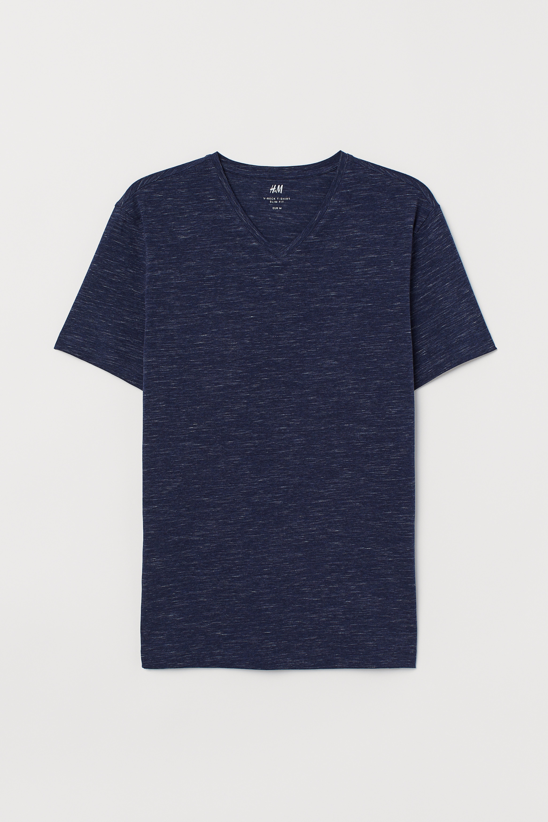 スリムフィット VネックTシャツ - ネイビーブルー - Men | H&M JP