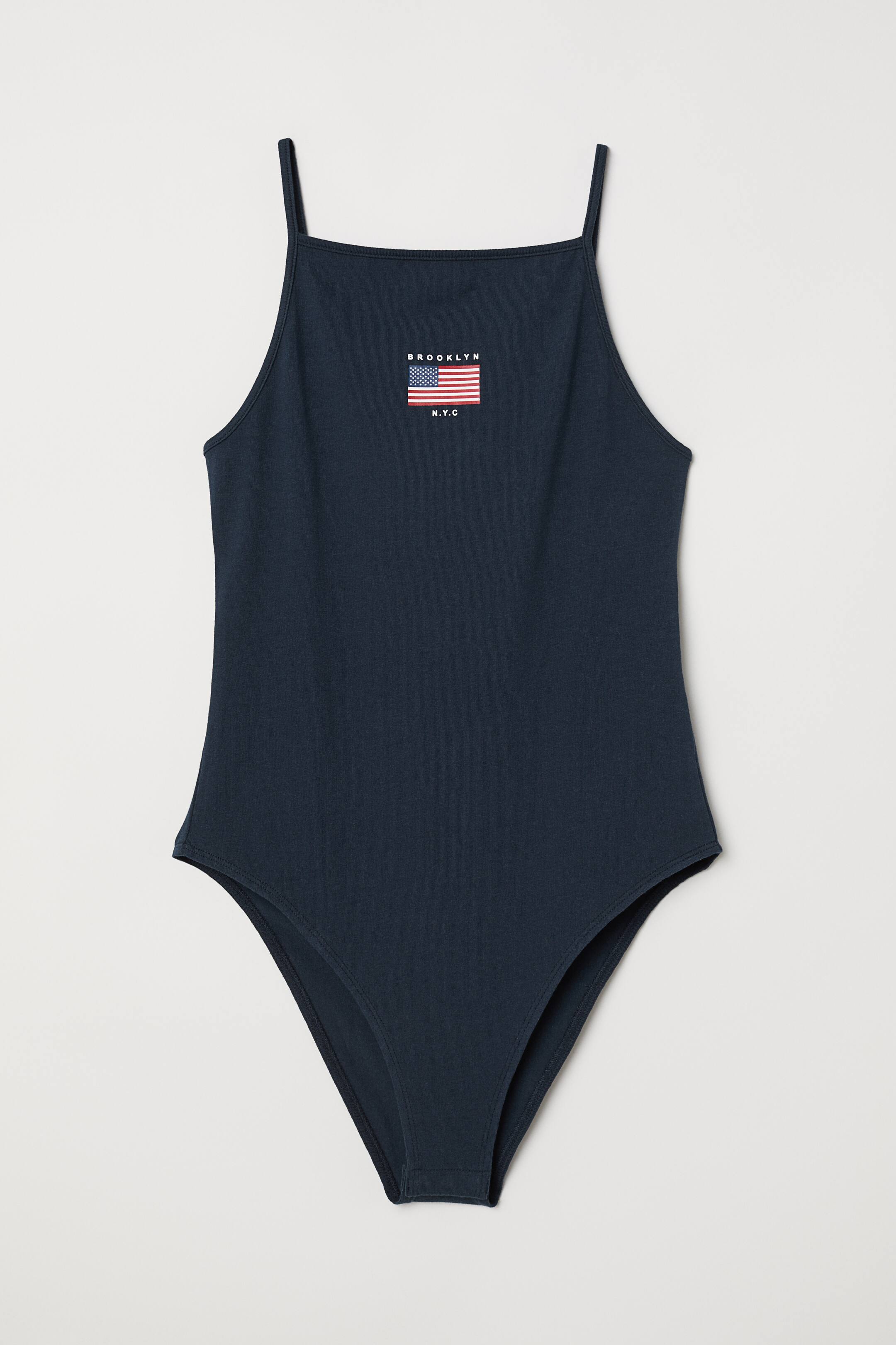 View larger image: Printed jersey body - Dark blue/Brooklyn - Ladies | H&M 1