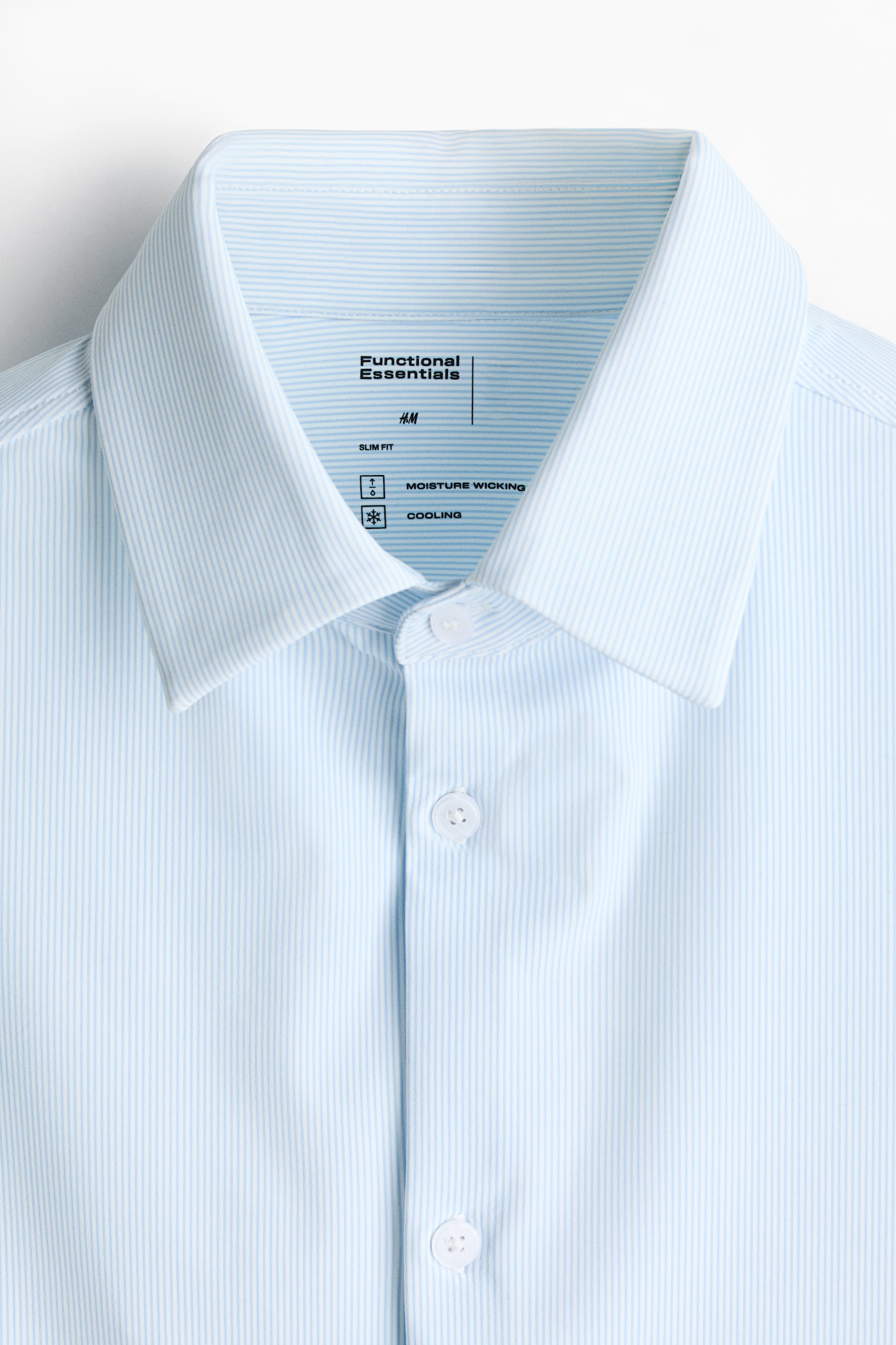 Cooling Four-way Stretch Slim Fit Shirt - Light blue/White - 6