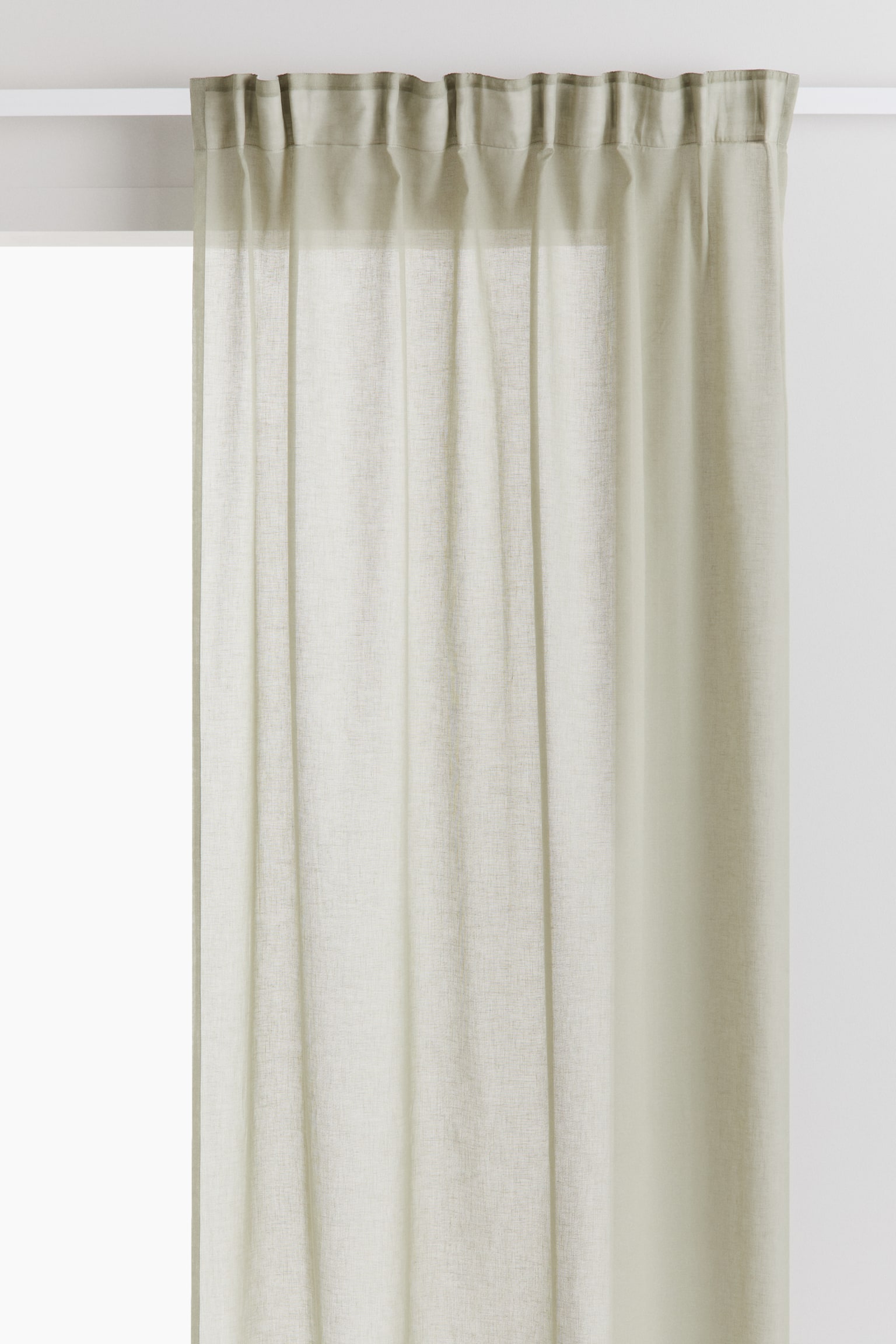 2-pack airy multiway curtains - Light khaki green/Mole/Dark grey/Light brick red/Yellow/Beige - 1