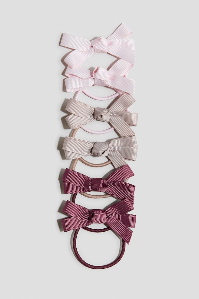6-pack hair ties - Pale pink/Greige/Plum purple/Yellow/Pink/Turquoise - 1