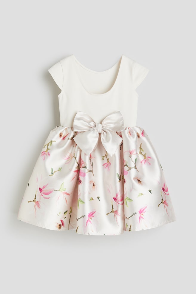 Bow-detail printed dress - Cream/Floral - 4