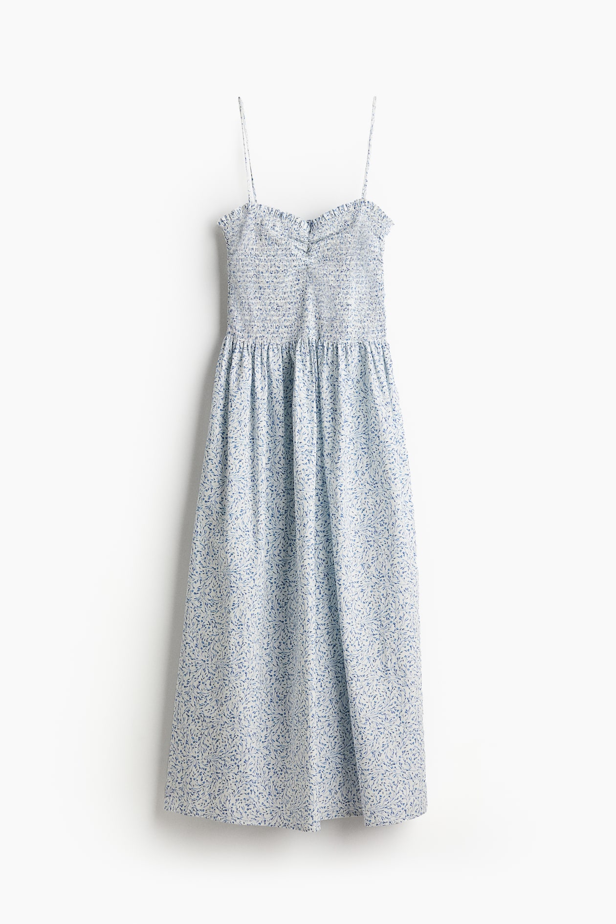 Women's White/Blue floral Smock-topped dress | H&M