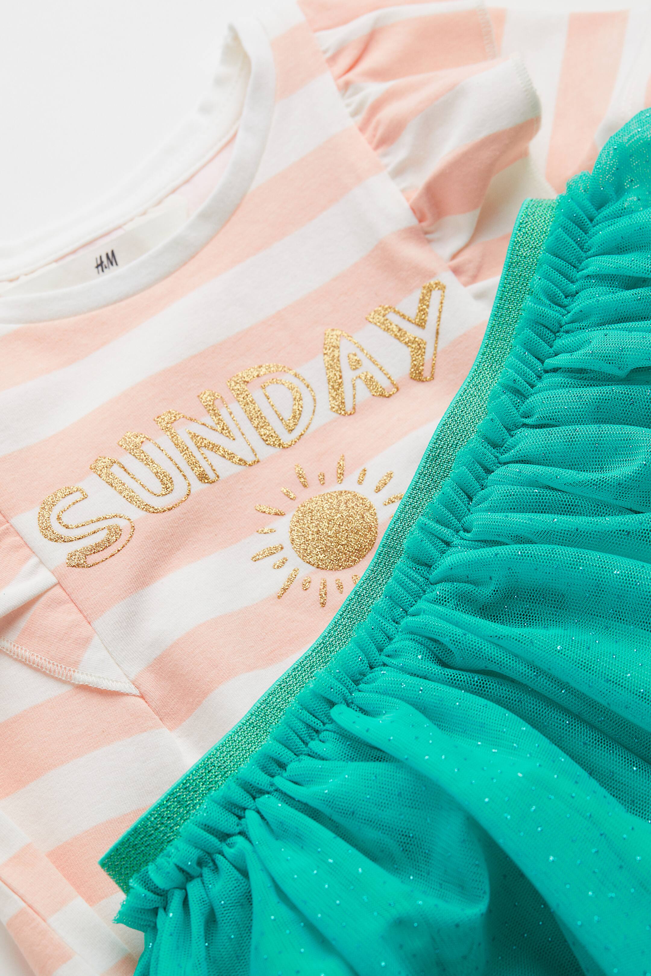 View larger image: 2-piece set - Light orange/Green - Kids | H&M IN 2