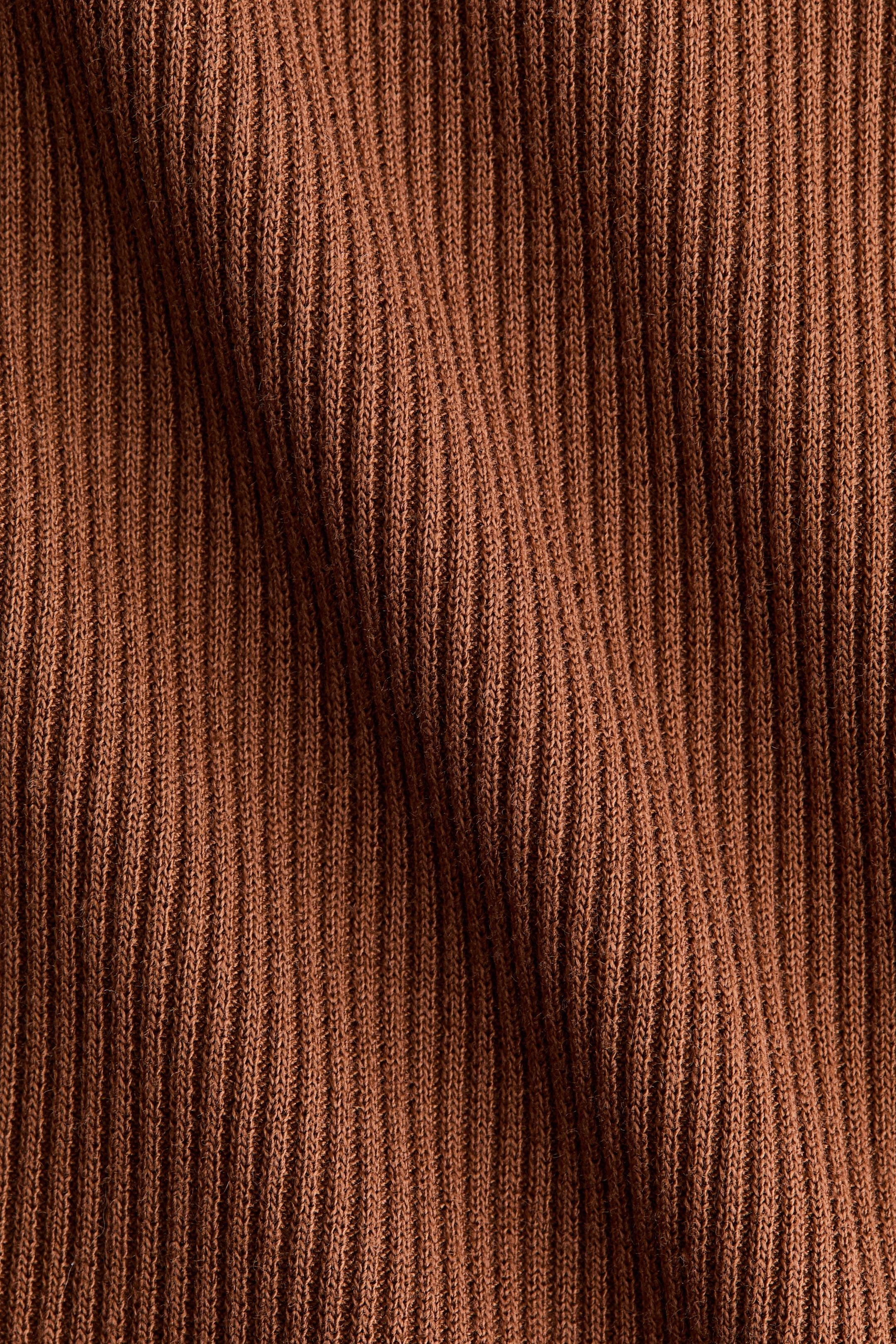 Light Brown Rib Women's Brown Rib-Knit Off-the-Shoulder Top | H&M US