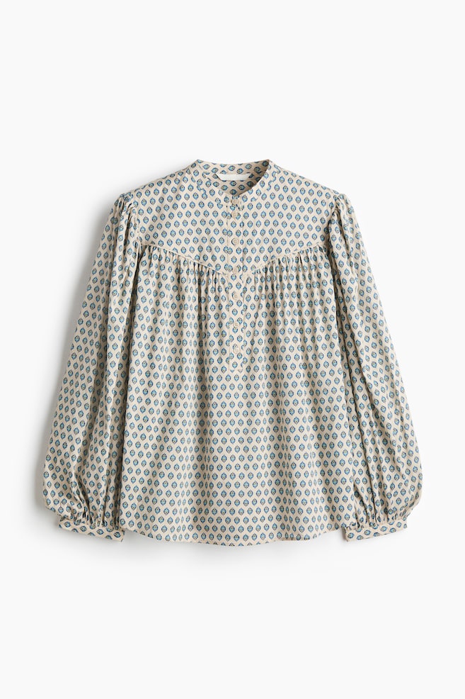 Blouse oversize - Beige clair/motif - 1