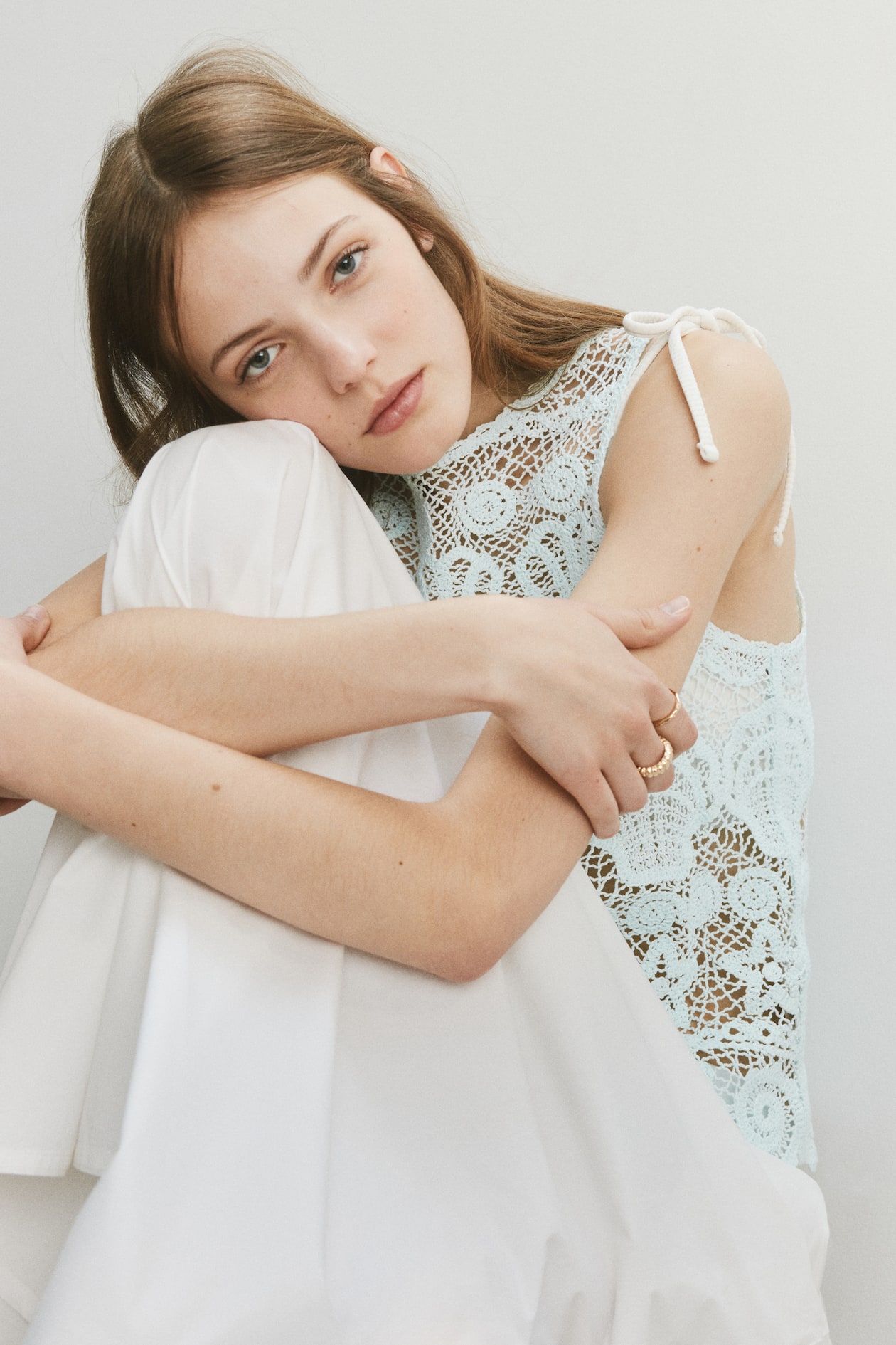 Motif-Detail Crochet-Look Top - image 4