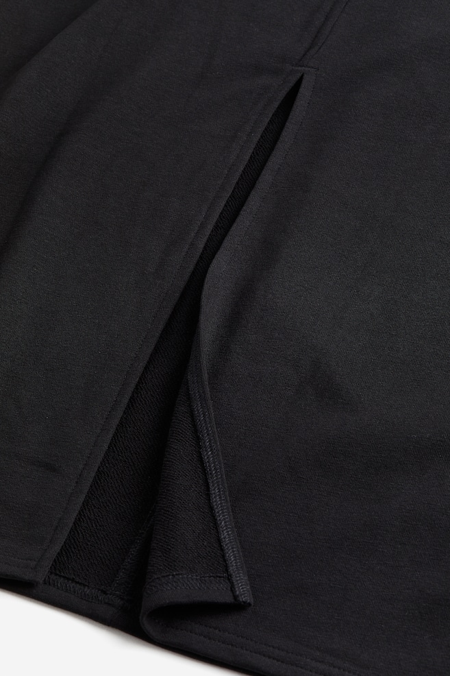 Pencilnederdel i sweatshirtkvalitet - Sort/Creme - 4