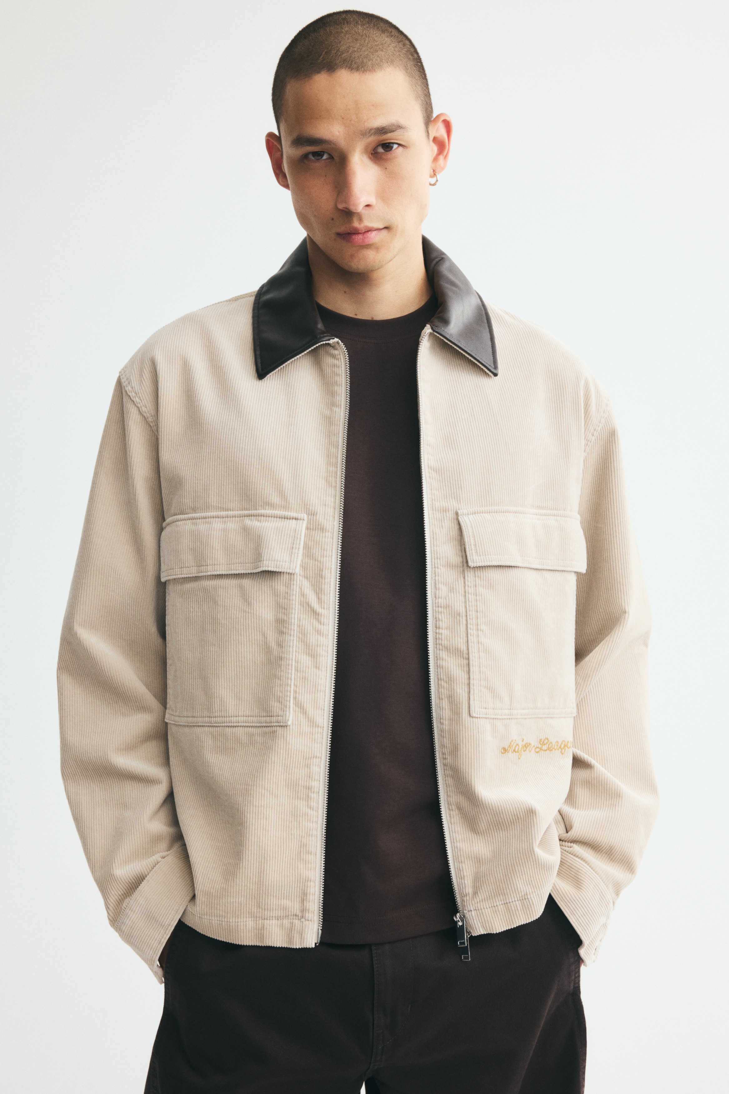 Corduroy workwear overshirt - Svetlobež/Major League