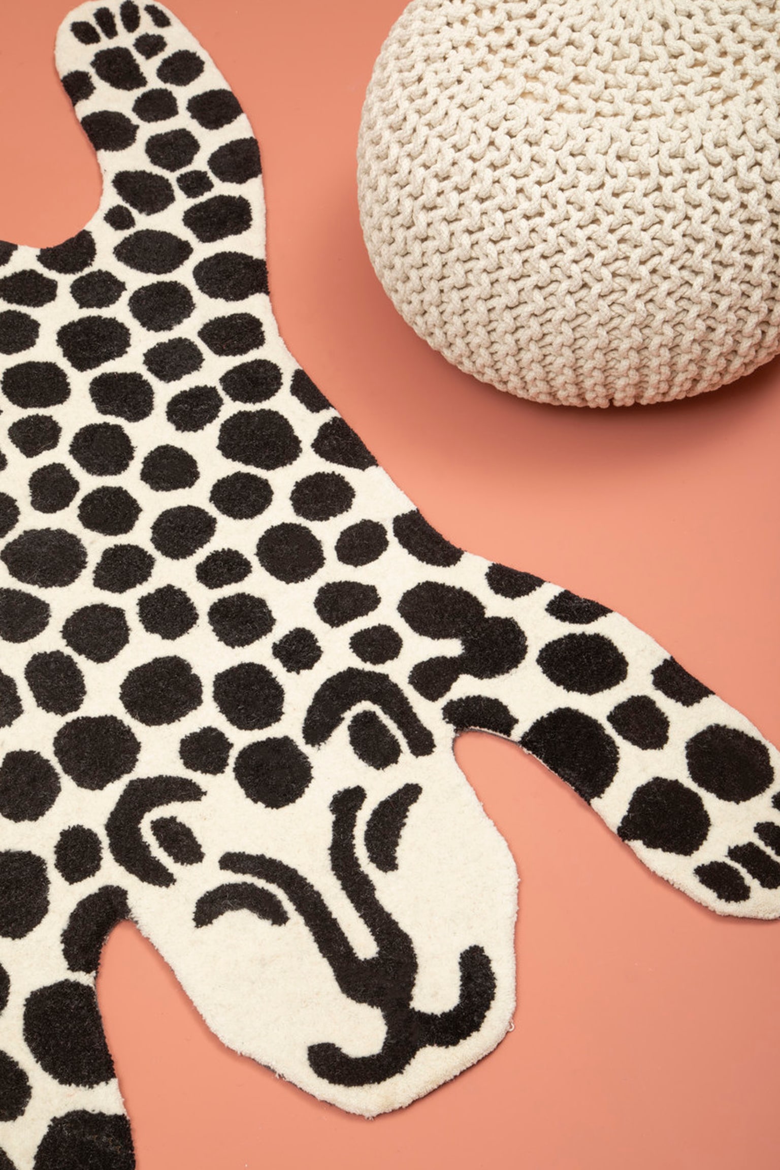 Kids Leopard Rug - Black And White Leopard Rug - 2