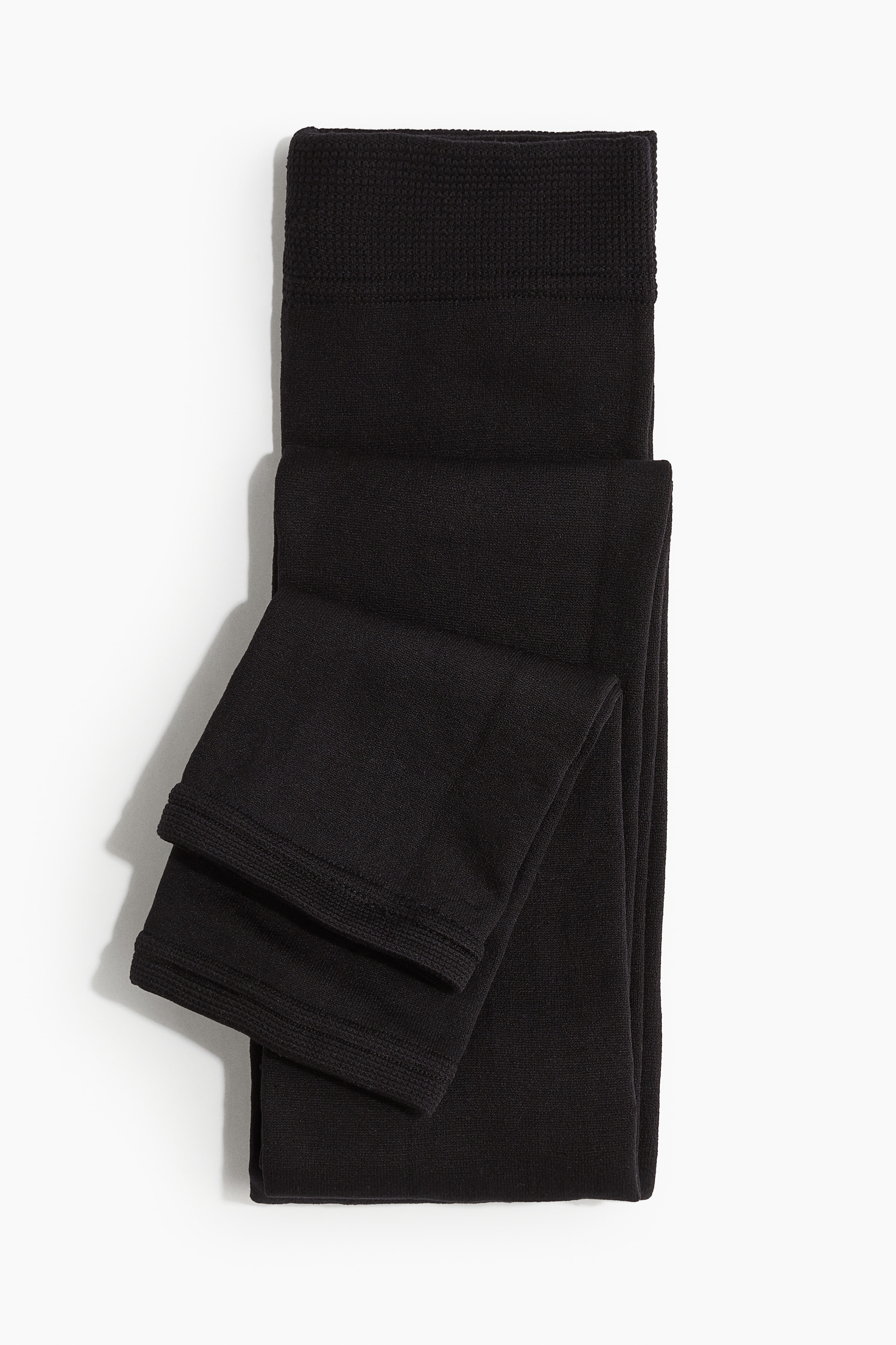 Ladies - Black Fleece leggings - Size: L  - H&M