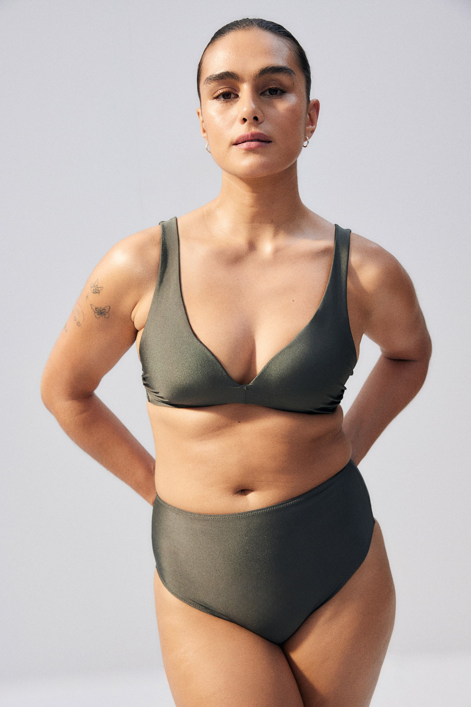 Push-up bikini top - Dark khaki green/Black/Navy blue/Pale yellow/White - 3