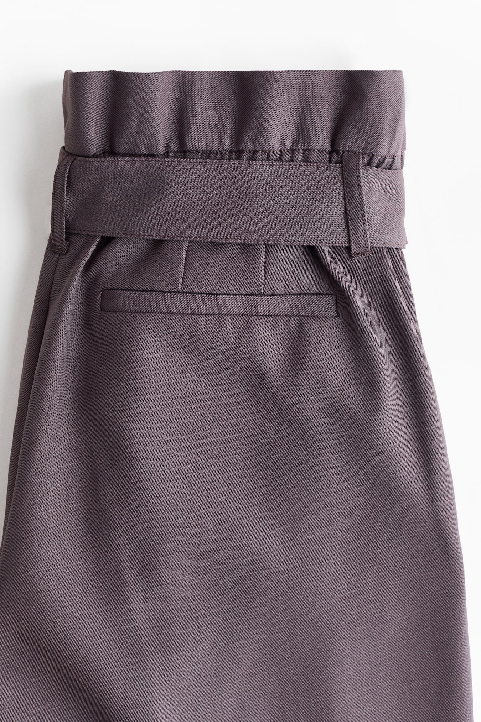 Kalhoty z vlněné směsi s páskem - Tlumená fialová - 6