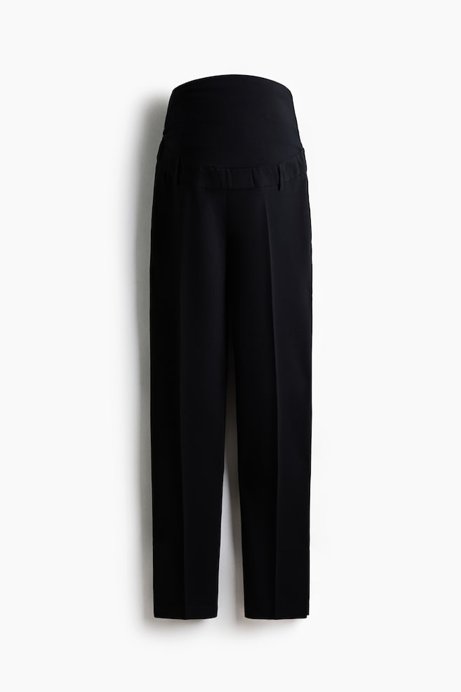 MAMA Slit-Hem Pants - Black/Dark gray - 1