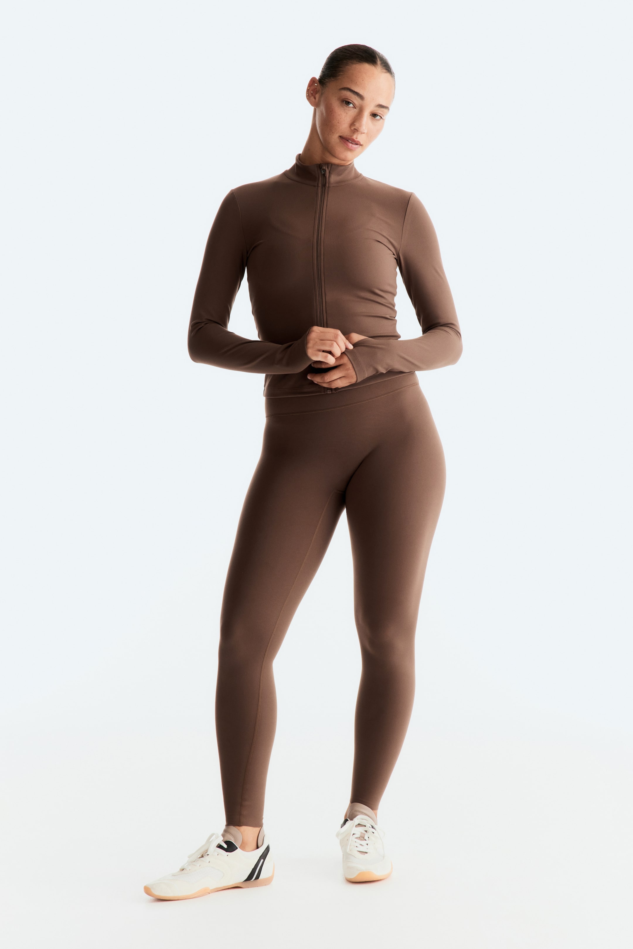 View larger image: Zip-through sports jacket with SoftMove™ - Mocha - Ladies | H&M 1