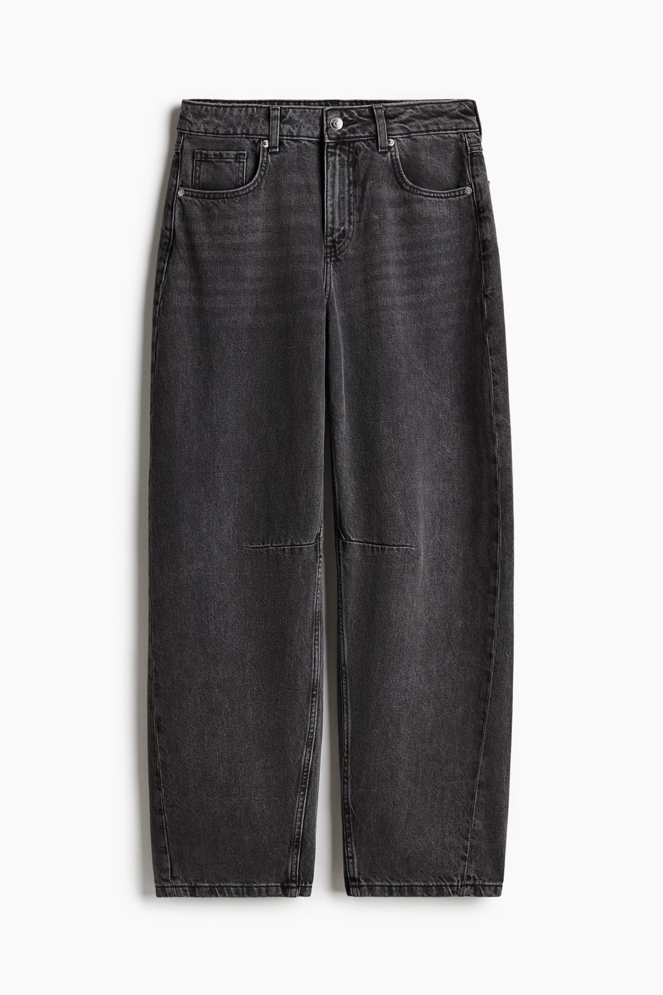 Barrel Regular Jeans - Black - Ladies | H&M GB 4